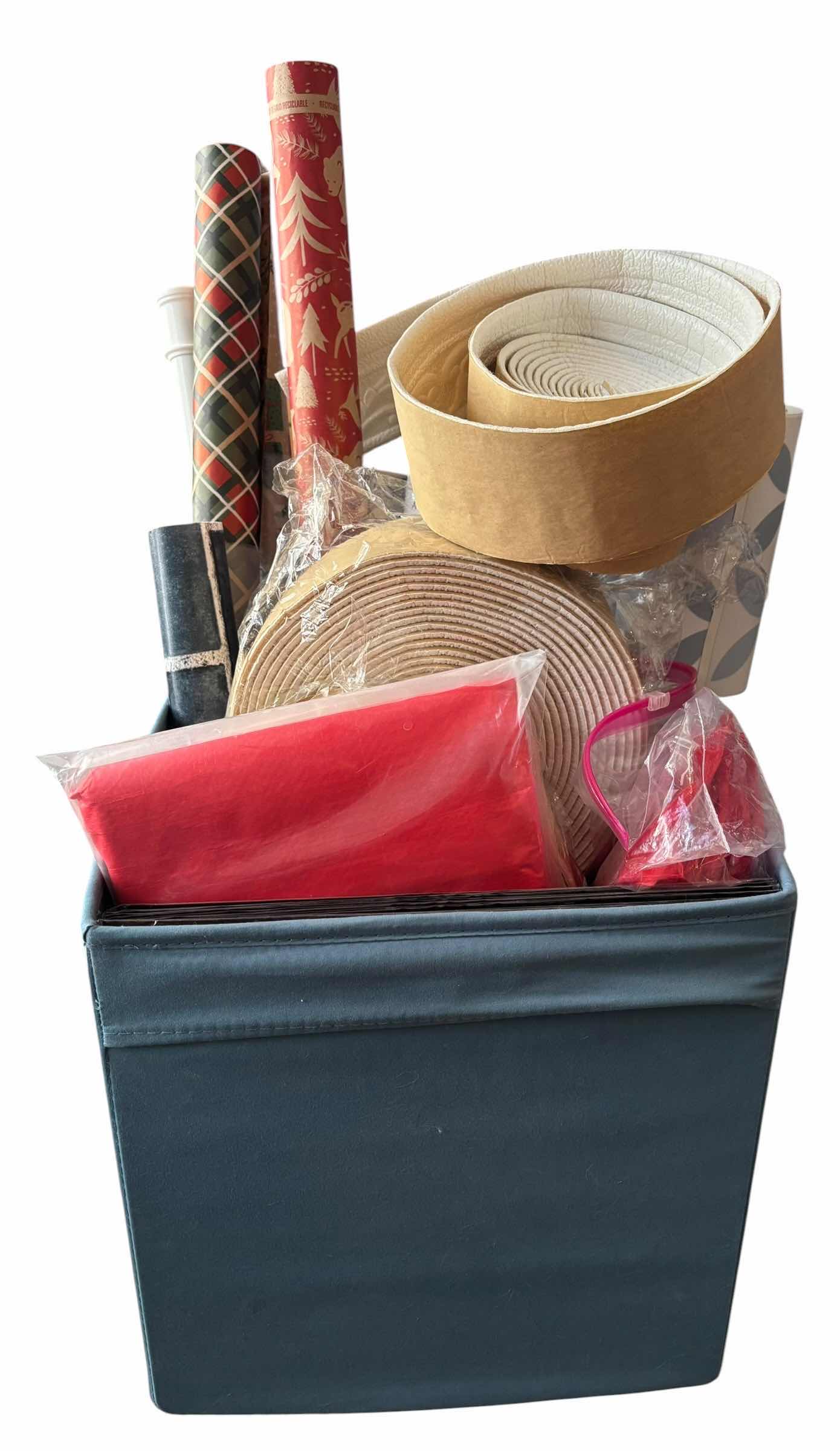 Photo 1 of BOX OF SELF ADHESIVE CORNER MOLDING, WRAPPING PAPER & WALL PAPER