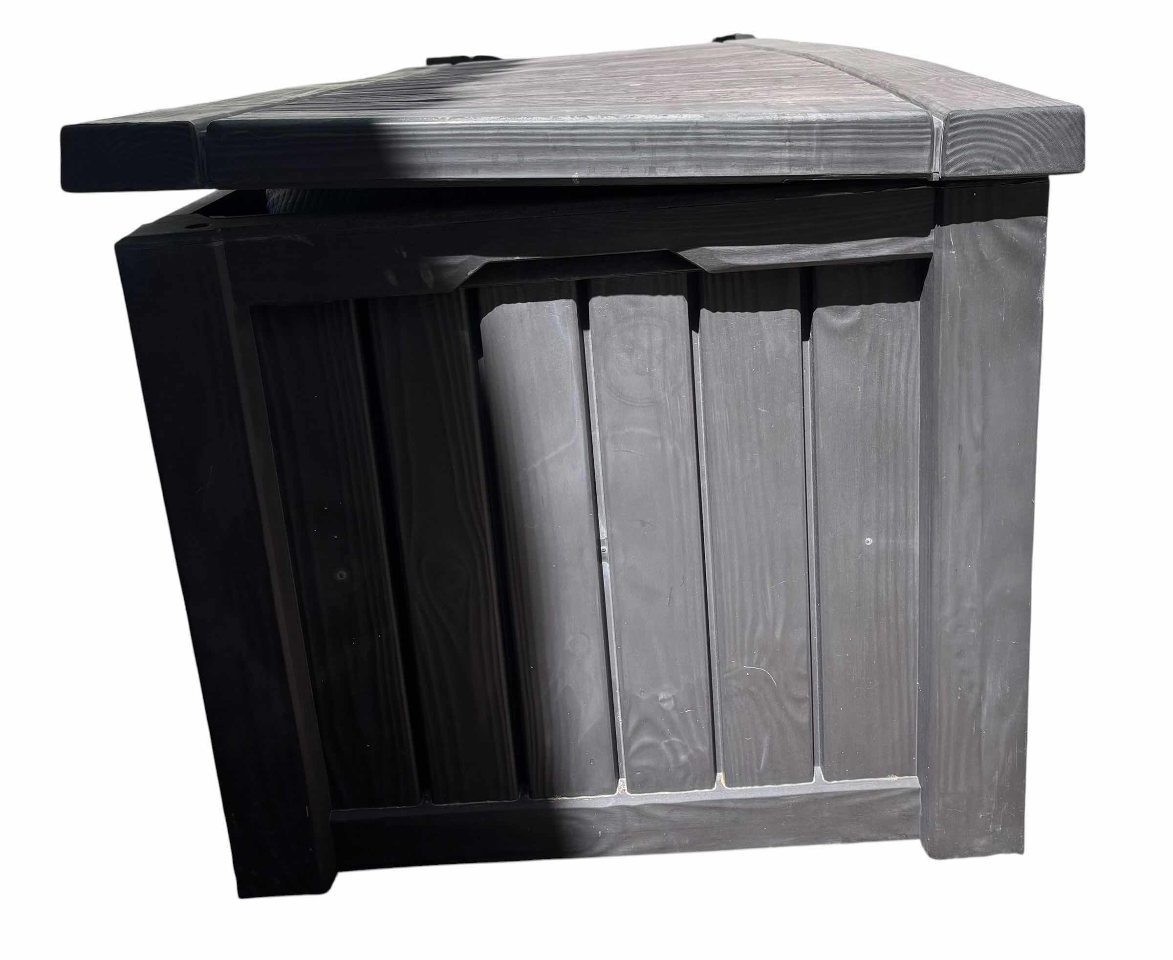 Photo 1 of OUTDOOR STORAGE CHEST WITH OUTDOOR UMBRELLA & POOL ACCESSORIES 28” X 61” X 25”H