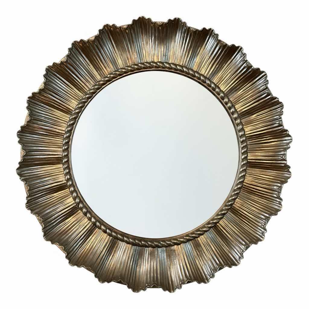 Photo 1 of RUSTIC GOLD DECORATIVE ROUND RESIN MIRROR D32”