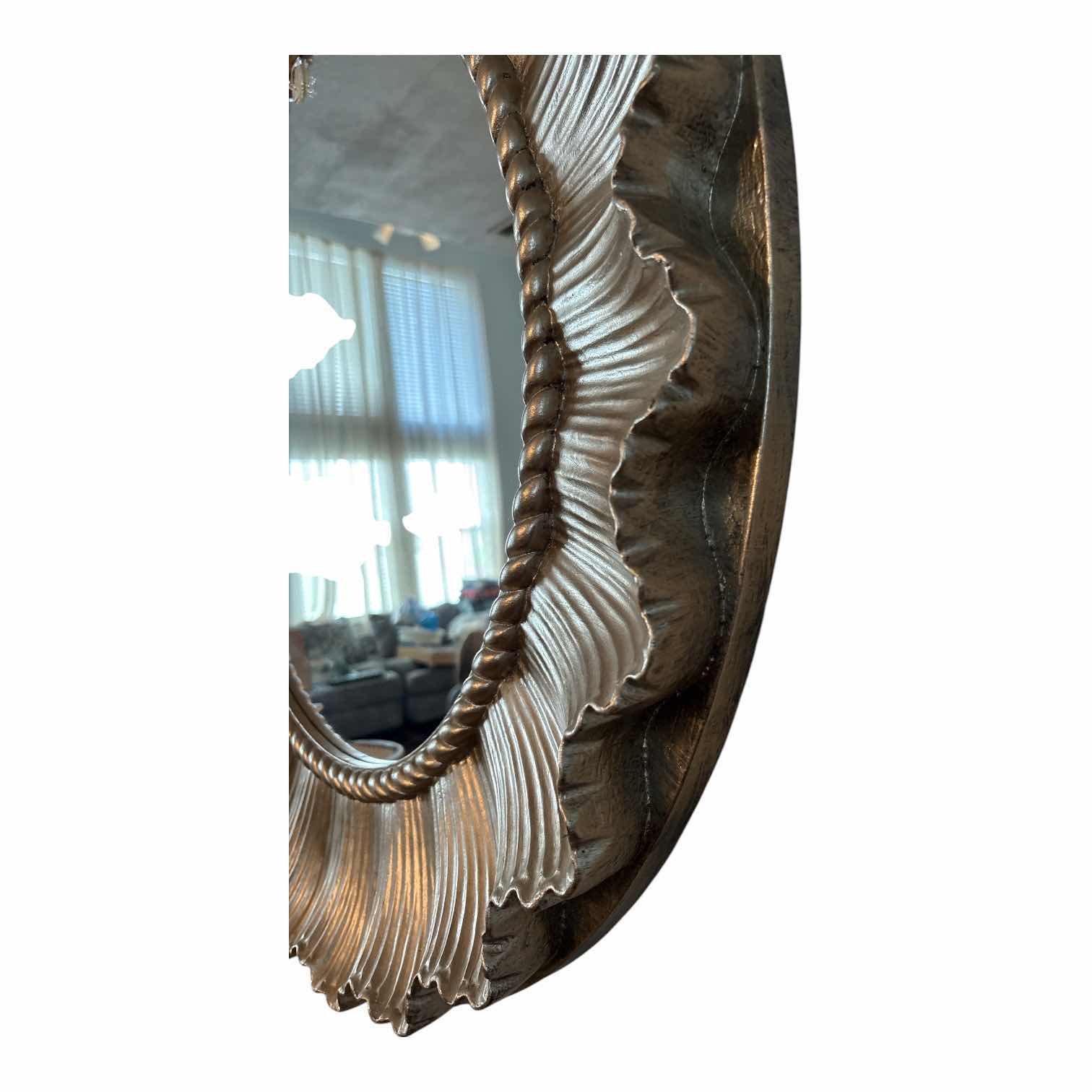 Photo 1 of RUSTIC GOLD DECORATIVE ROUND RESIN MIRROR D32”