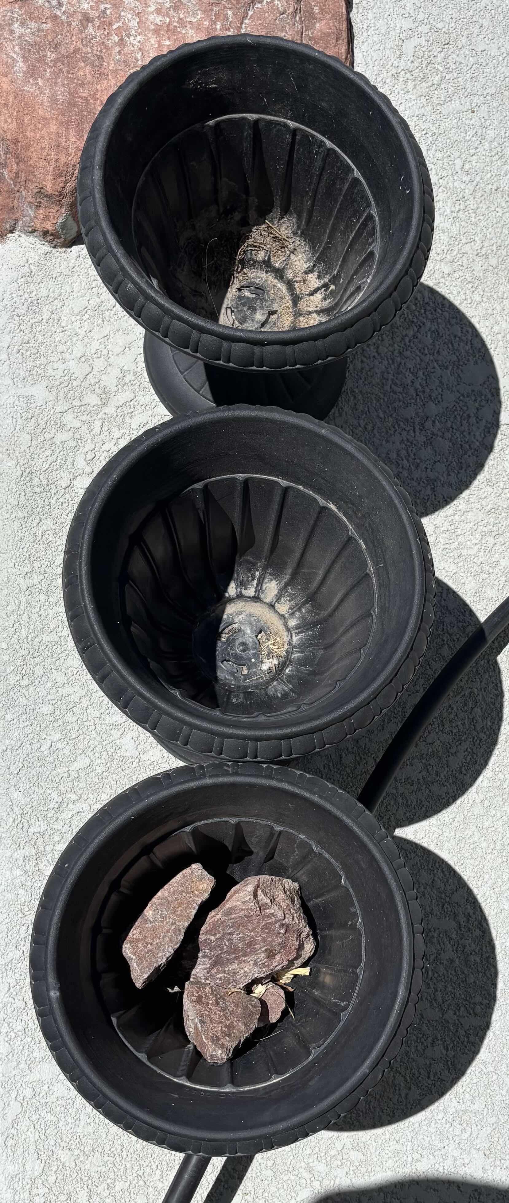 Photo 1 of DECORATIVE PLANT POTS (3) H11.5”