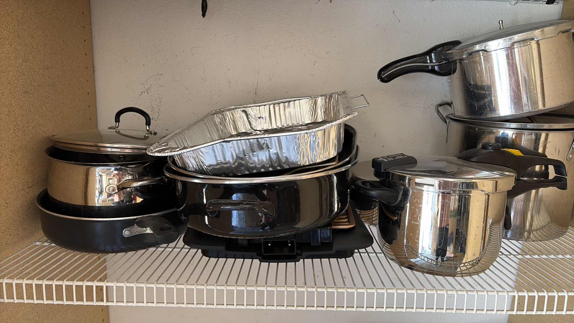 Photo 1 of CONTENTS OF GARAGE SHELVING - COOKING PITS AND PANS