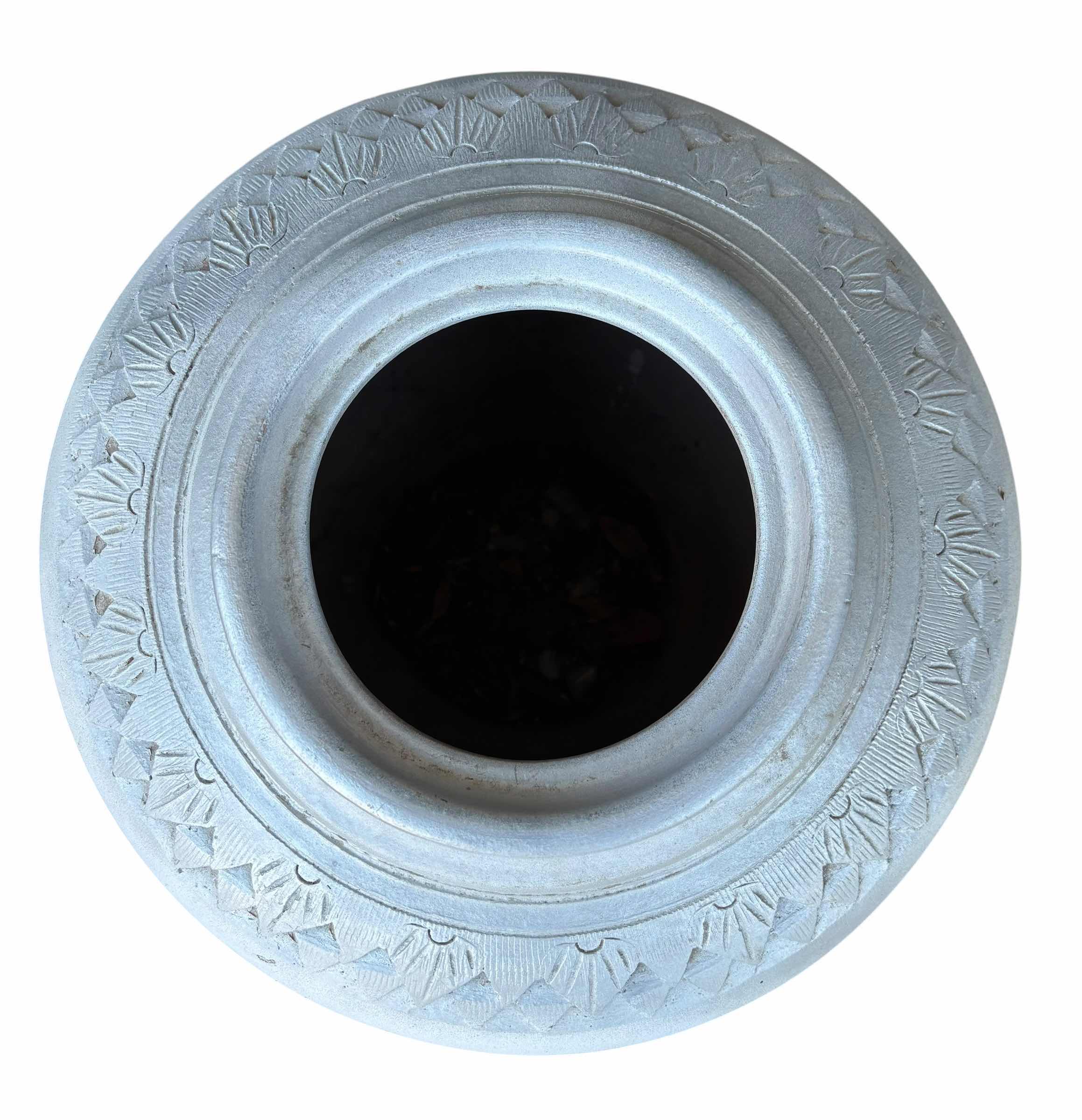 Photo 1 of DECORATIVE PLANT POT H14” (SILVER/WHITE IN COLOR)