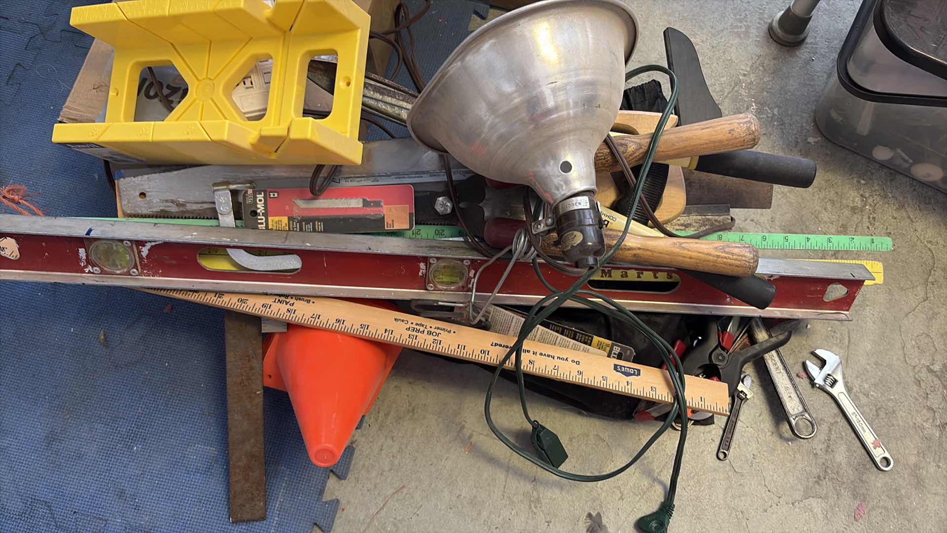 Photo 1 of CONTENTS OF GARAGE- STEEL L MEASURING TAPES, SAW BLADES AND MORE