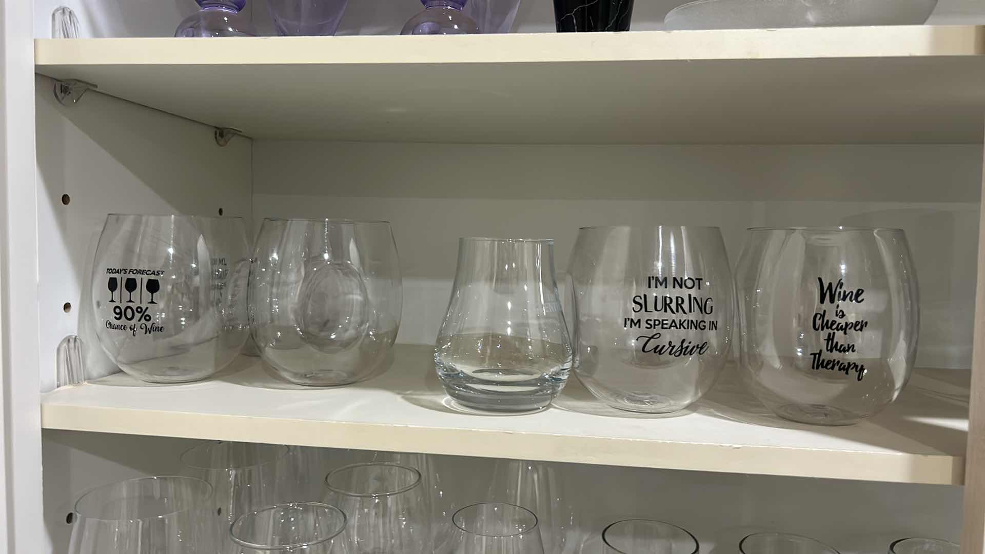 Photo 1 of CONTENTS OF KITCHEN CABINET , GLASSWARE, STEMWARE, AND MORE