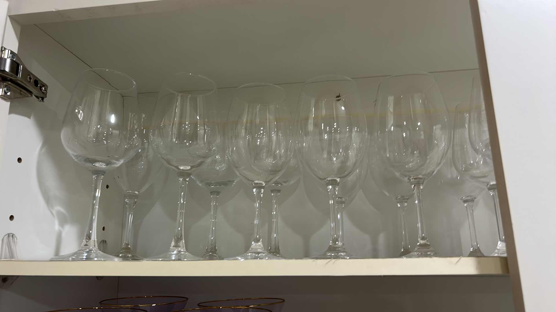 Photo 1 of CONTENTS OF KITCHEN CABINET , GLASSWARE, STEMWARE, AND MORE