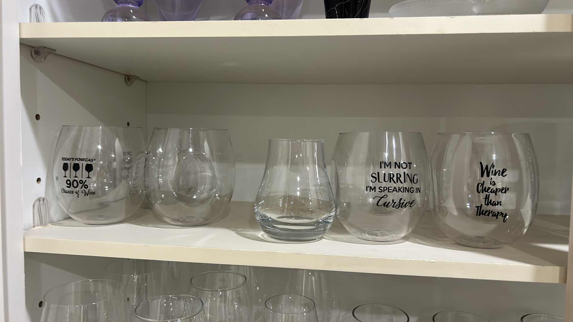Photo 1 of CONTENTS OF KITCHEN CABINET , GLASSWARE, STEMWARE, AND MORE