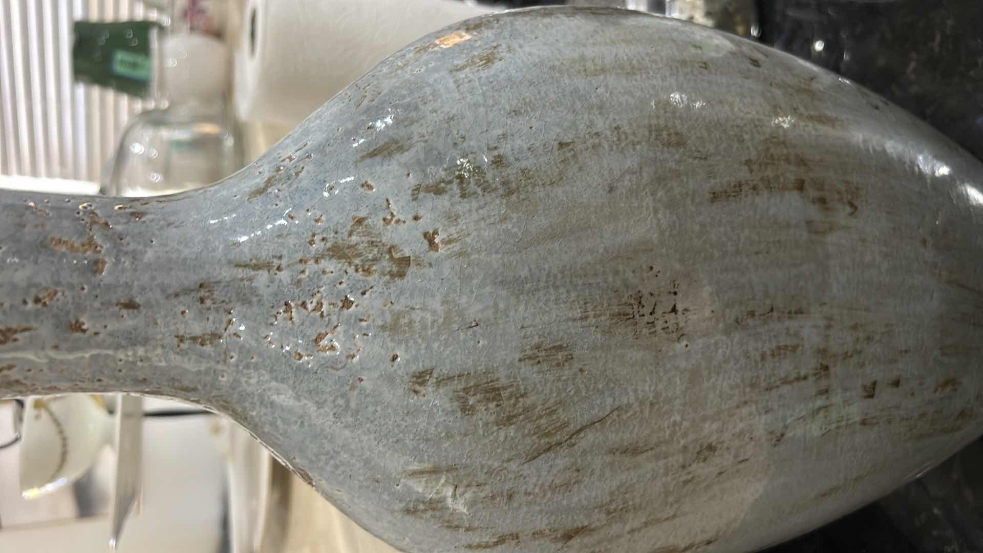 Photo 1 of HOME DECOR - TEXTURED VASE & FAUX FLOWERS H18.25”