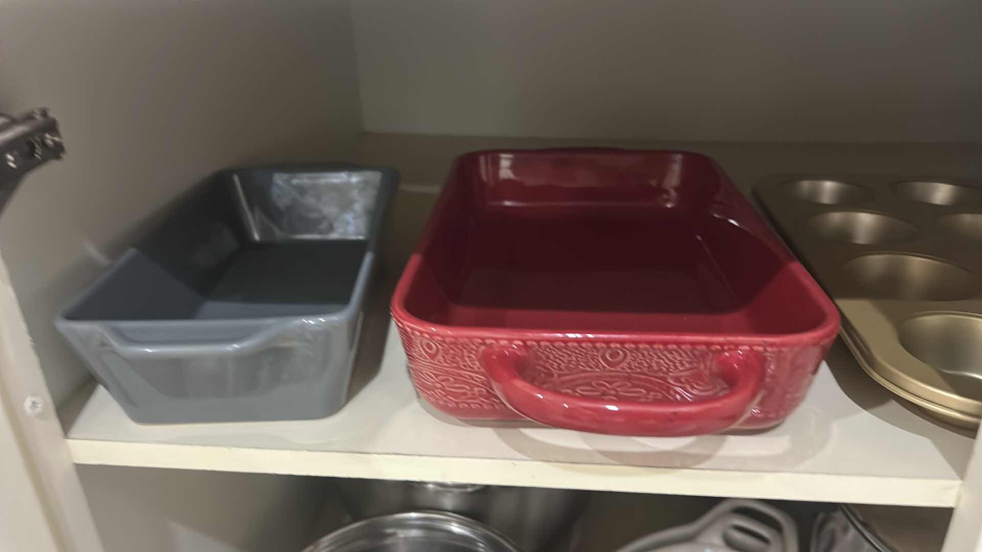 Photo 1 of CONTENT OF CABINET IN KITCHEN, BAKEWARE BOWLS, AND MORE
