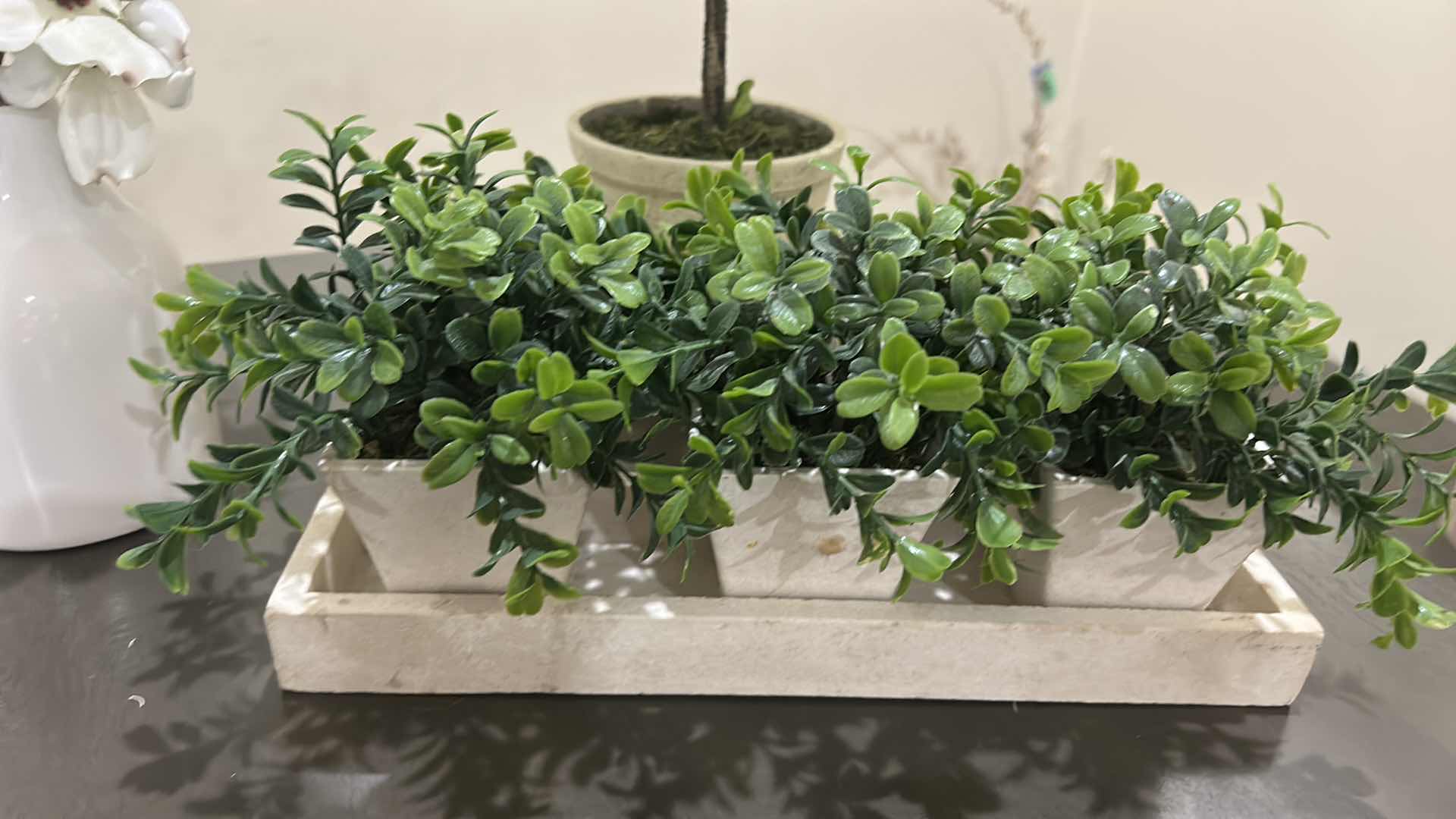Photo 1 of 3 PC HOME DECOR- FLORAL AND GREENERY ARRANGEMENTS (TALLEST 17”)