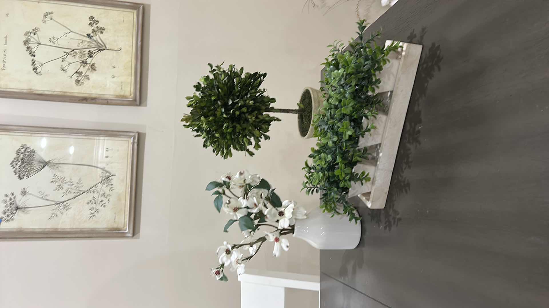 Photo 1 of 3 PC HOME DECOR- FLORAL AND GREENERY ARRANGEMENTS (TALLEST 17”)