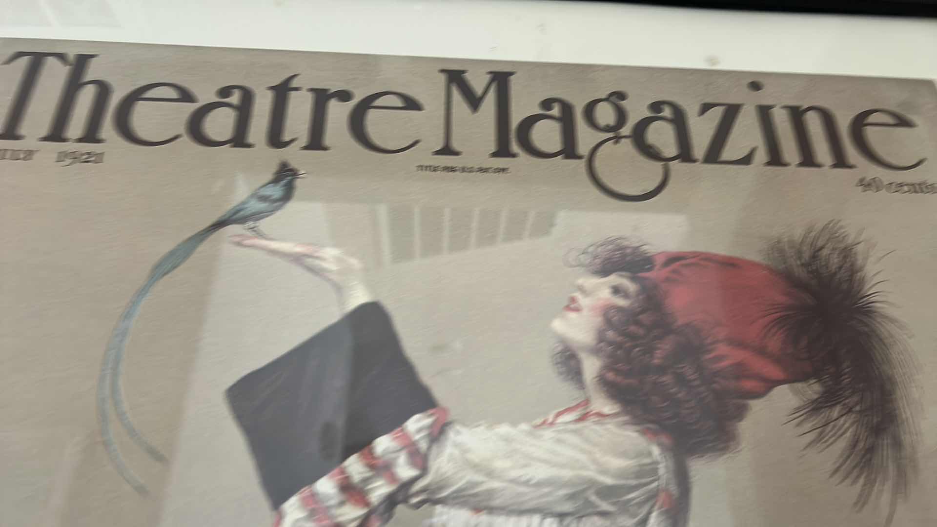 Photo 1 of FRAMED VINTAGE THEATRE MAGAZINE ARTWORK ATTRIBUTED TO ILLUSTRATOR CARL LINK 25 1/2” x H34”