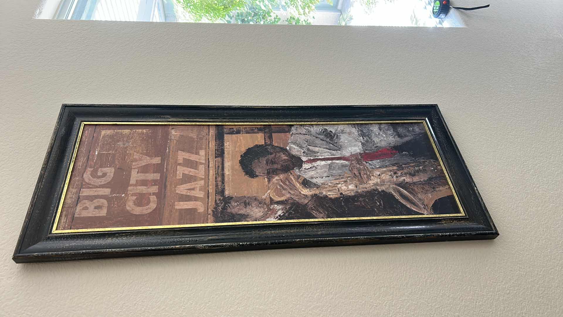Photo 1 of FRAMED “BIG CITY JAZZ” PRINT ARTWORK BY ARTIST JOSEP BONET SUBIRATS W 2 MUSICIANS 16.75” x H41”