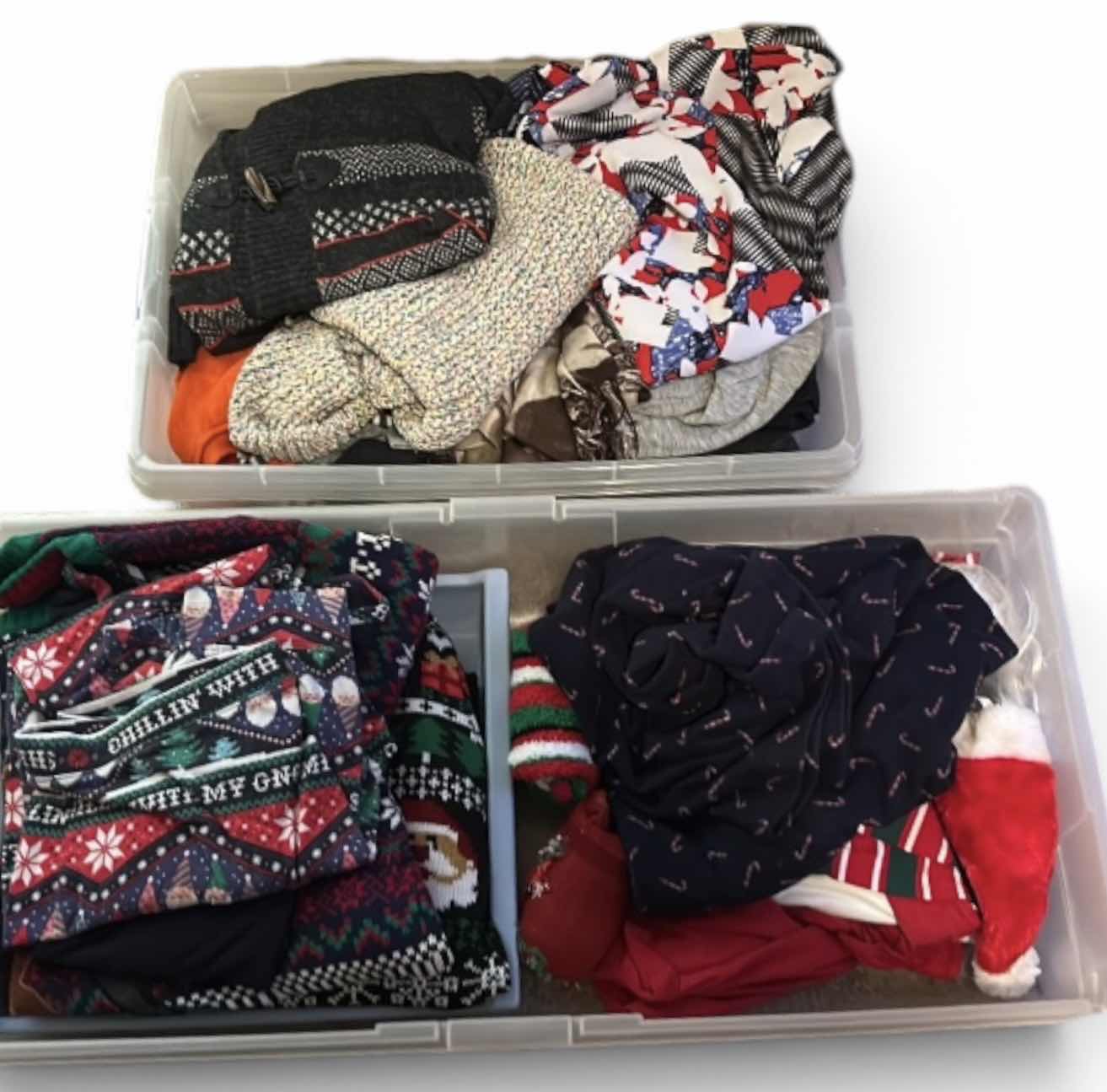 Photo 1 of 2 BINS OF CLOTHING