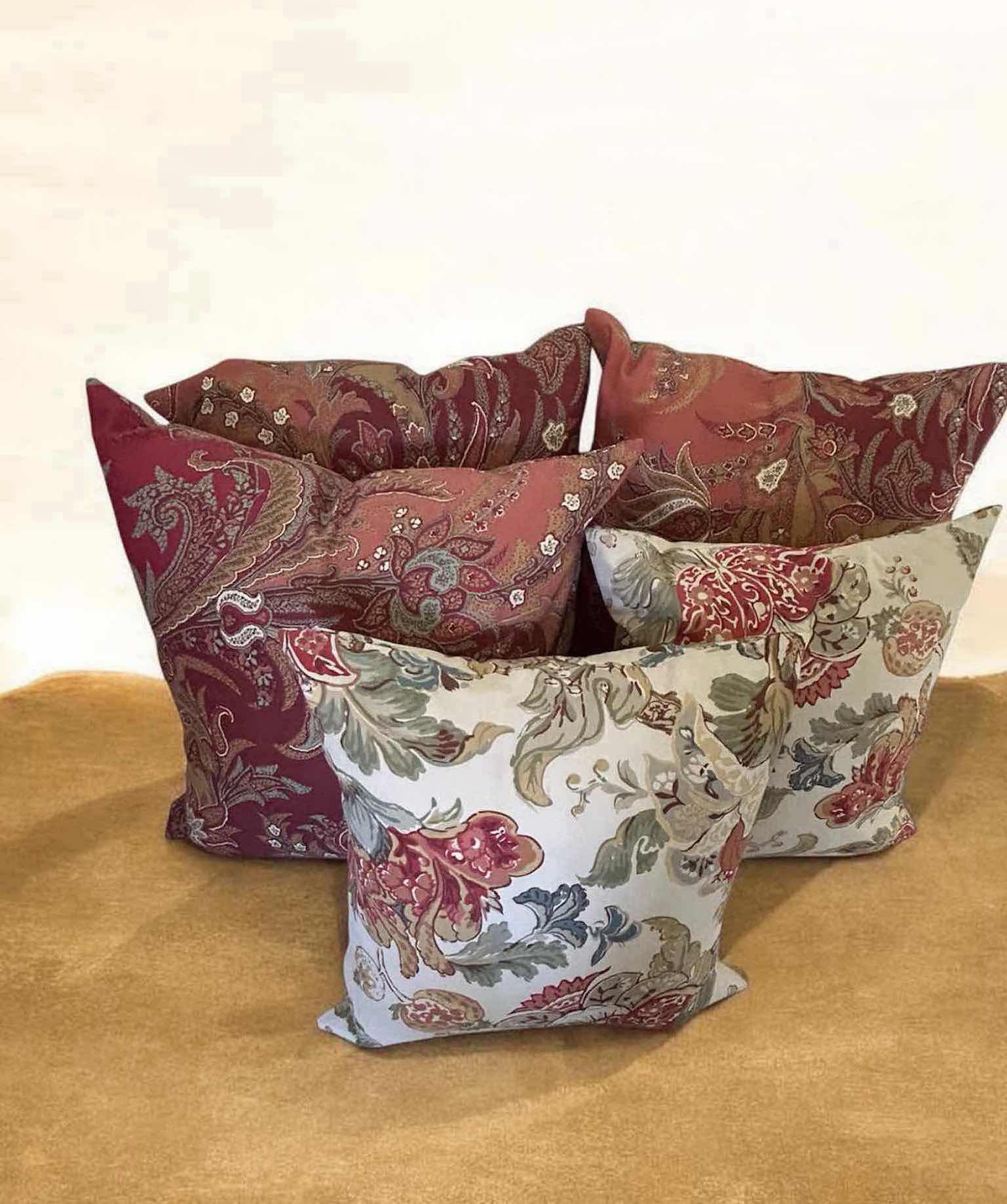 Photo 1 of 5- PAISLEY DESIGN DECORATIVE PILLOWS 3 / 18" 2 / 15"