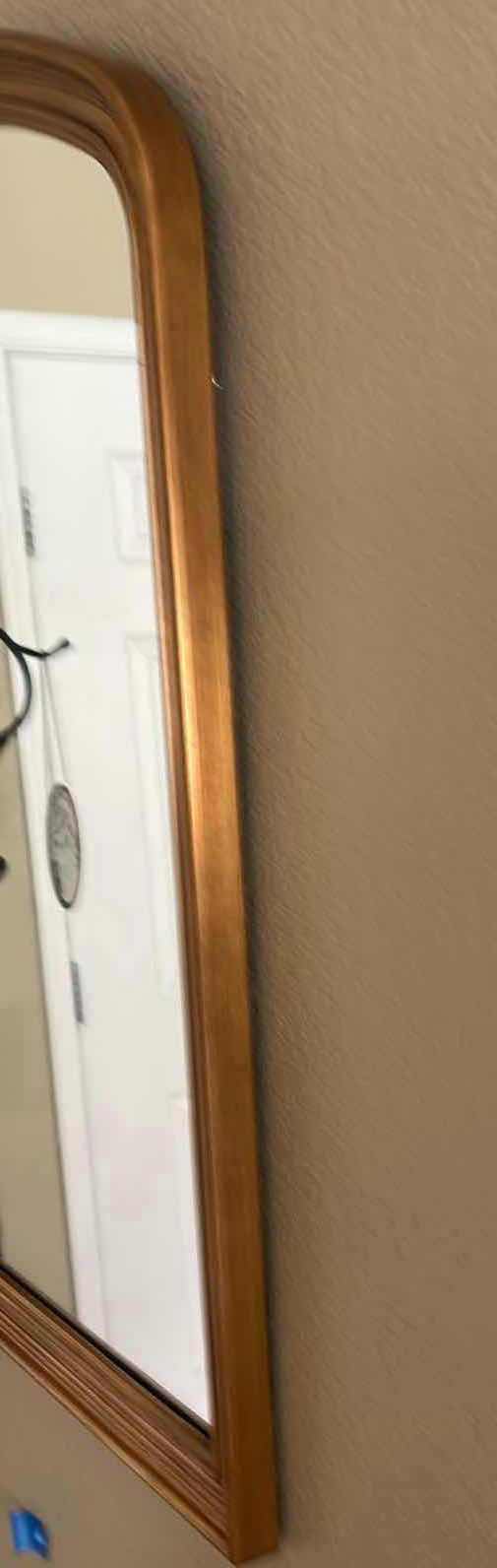 Photo 1 of GOLD FRAMED ARCH WALL MIRROR 32" X 38"