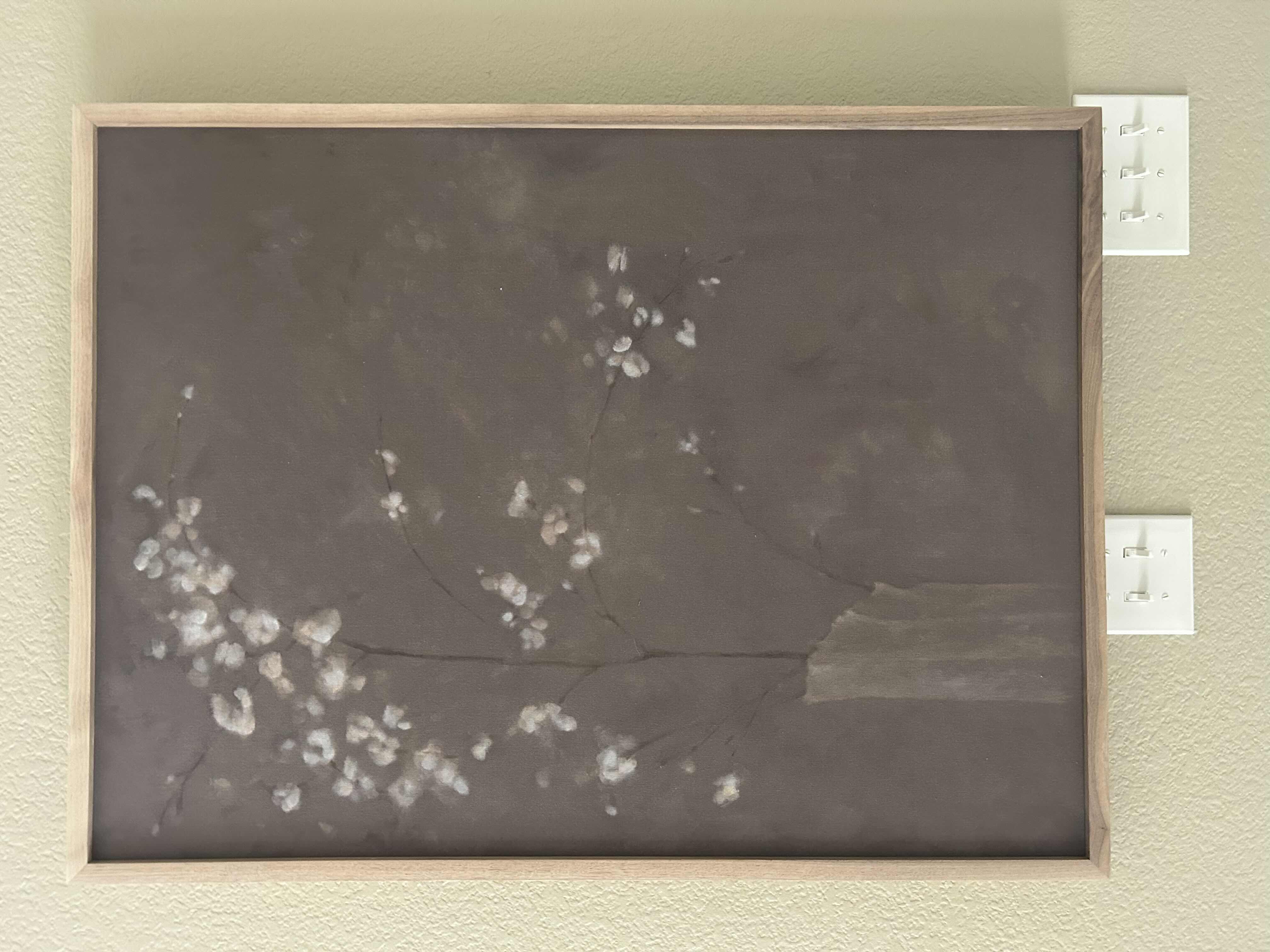 Photo 1 of "SAKURA" BY JESS ENGLE SET IN RUSTIC WALNUT FRAME 30" X 39"