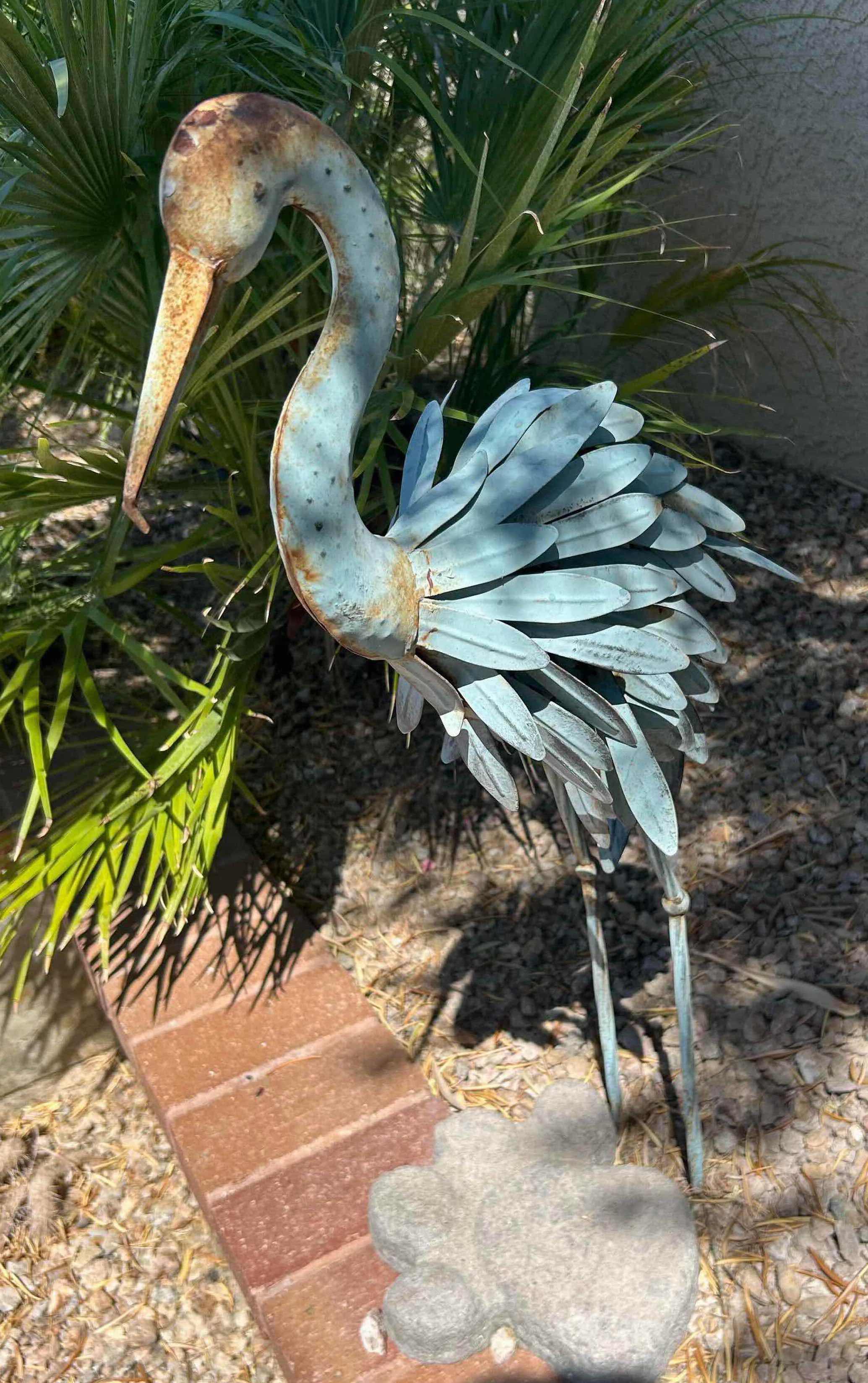 Photo 1 of OUTDOOR BLUE METAL CRANE H30"