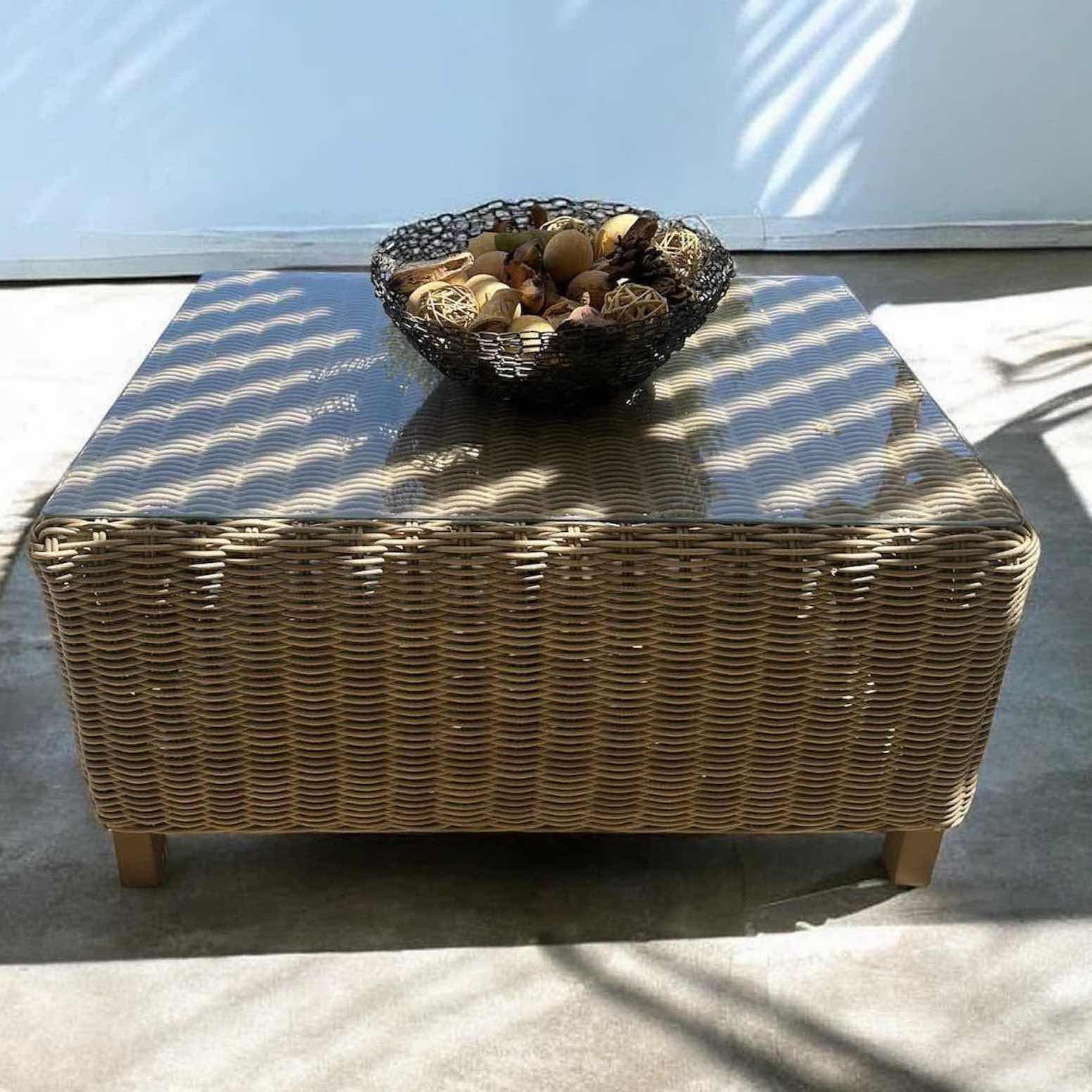 Photo 1 of FOREVER PATIO CARLISLE OUTDOOR GLASS TOP TABLE 33" X 23" H 19"