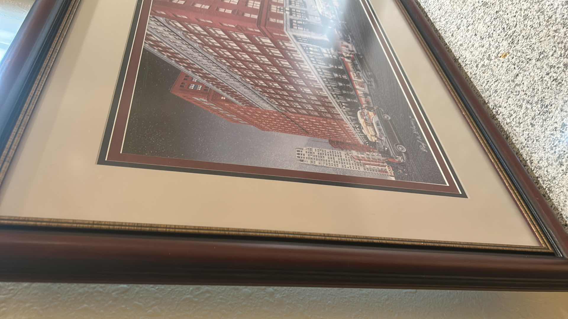Photo 1 of FRAMED ART PRINT DEPICTS THE J.L. HUDSON DEPARTMENT STORE IN DETROIT, MICHIGAN, SHOWCASING THE ICONIC BUILDING DURING THE CHRISTMAS SEASON OF 1951. 35 1/4” x H27 1/4” ARTWORK