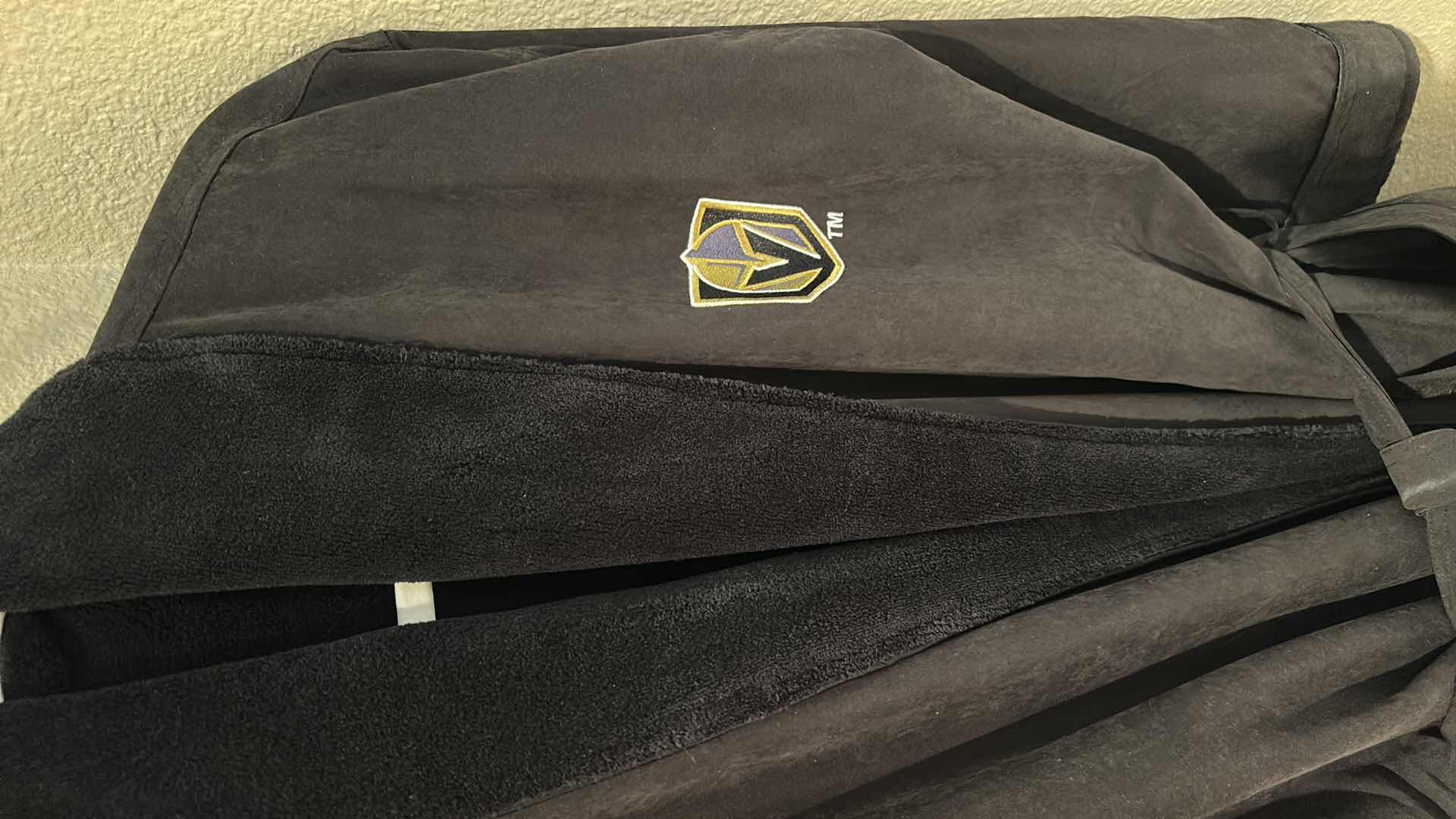 Photo 1 of BLACK NORTHWEST GROUP SILK TOUCH ROBE W EMBROIDERED VEGAS GOLDEN KNIGHTS LOGO.