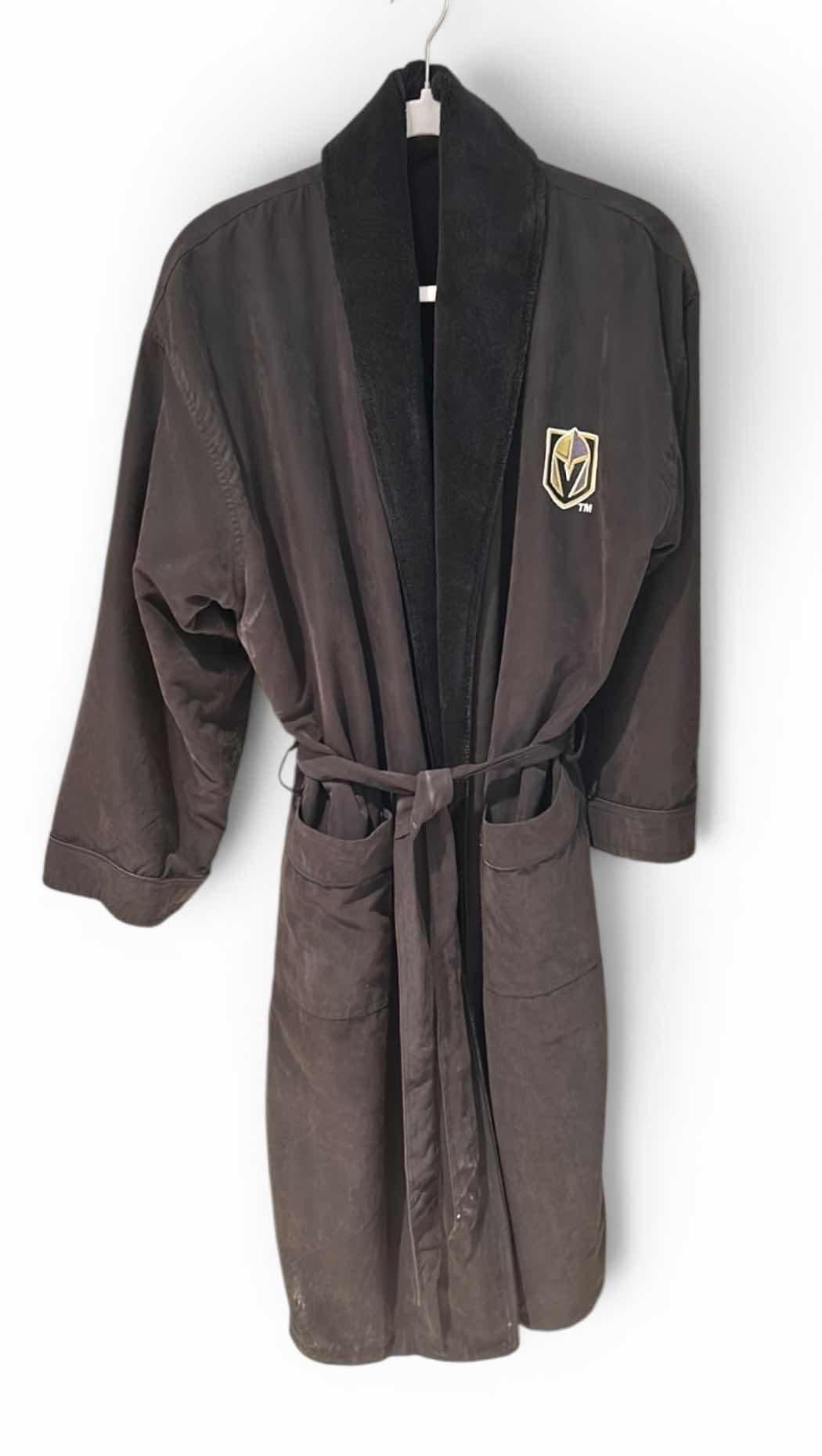 Photo 1 of BLACK NORTHWEST GROUP SILK TOUCH ROBE W EMBROIDERED VEGAS GOLDEN KNIGHTS LOGO.