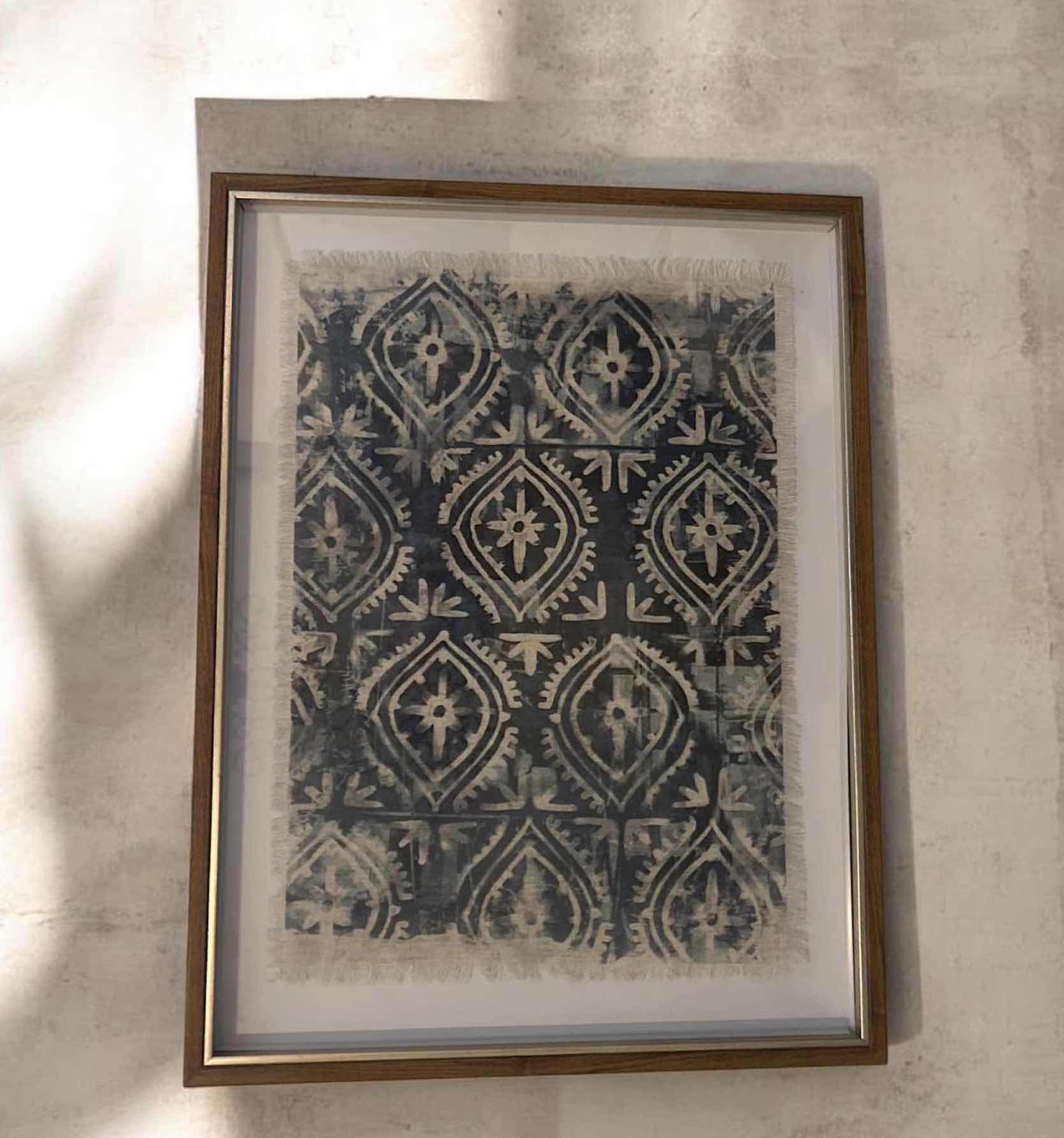 Photo 1 of FRAMED INDIGO EXTRACTION IV CANVAS ART BY JUNE VESS W FRAYED EDGE EFFECT 19" X 24"