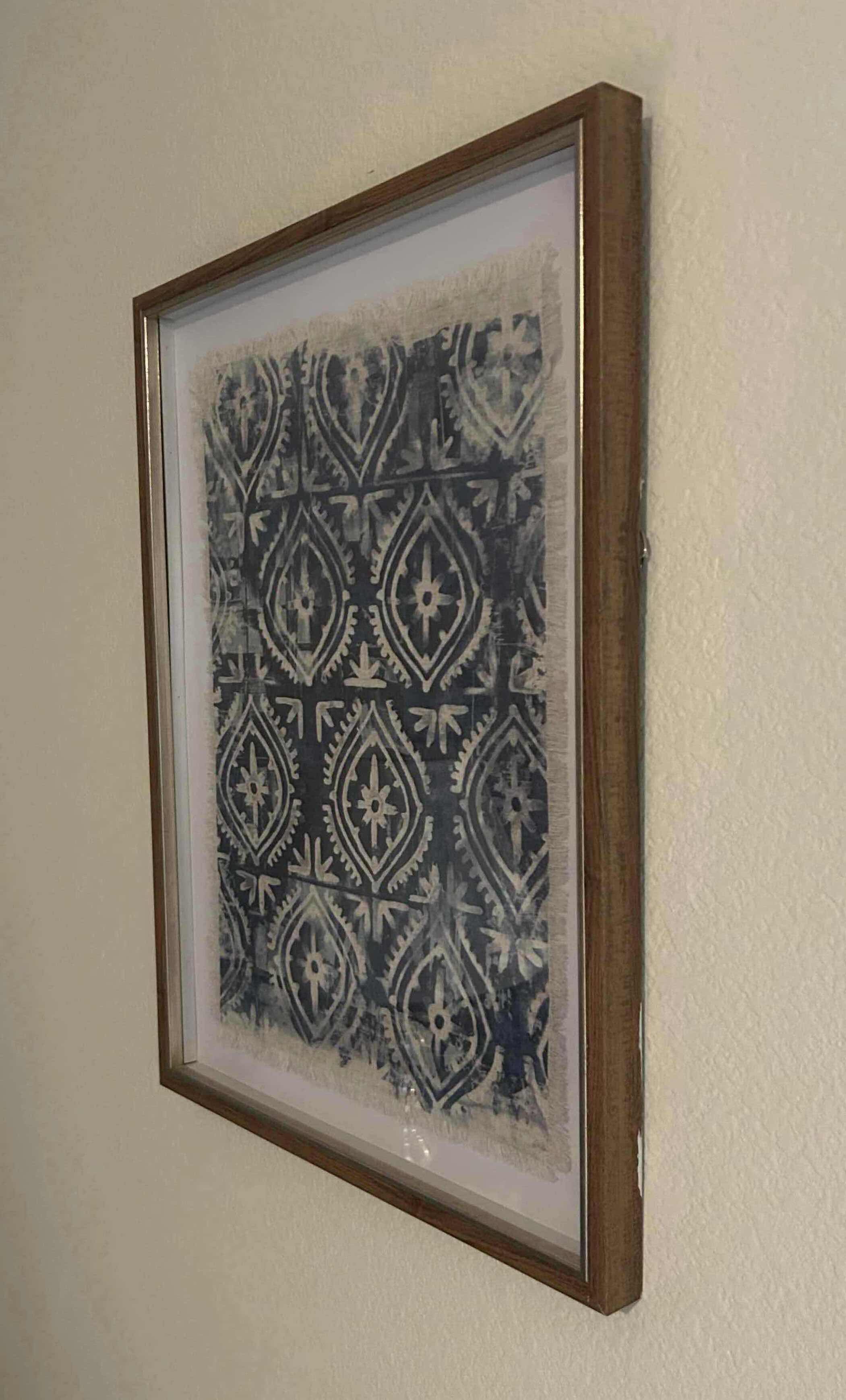 Photo 1 of FRAMED INDIGO EXTRACTION IV CANVAS ART BY JUNE VESS W FRAYED EDGE EFFECT 19" X 24"