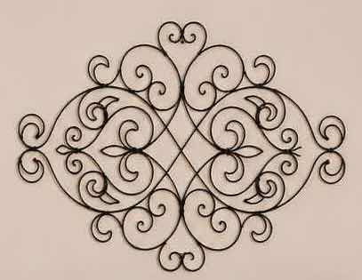 Photo 1 of SINTOSIN VINTAGE SCROLL METAL WALL ART W ANTIQUE FINISH 36" X 24"