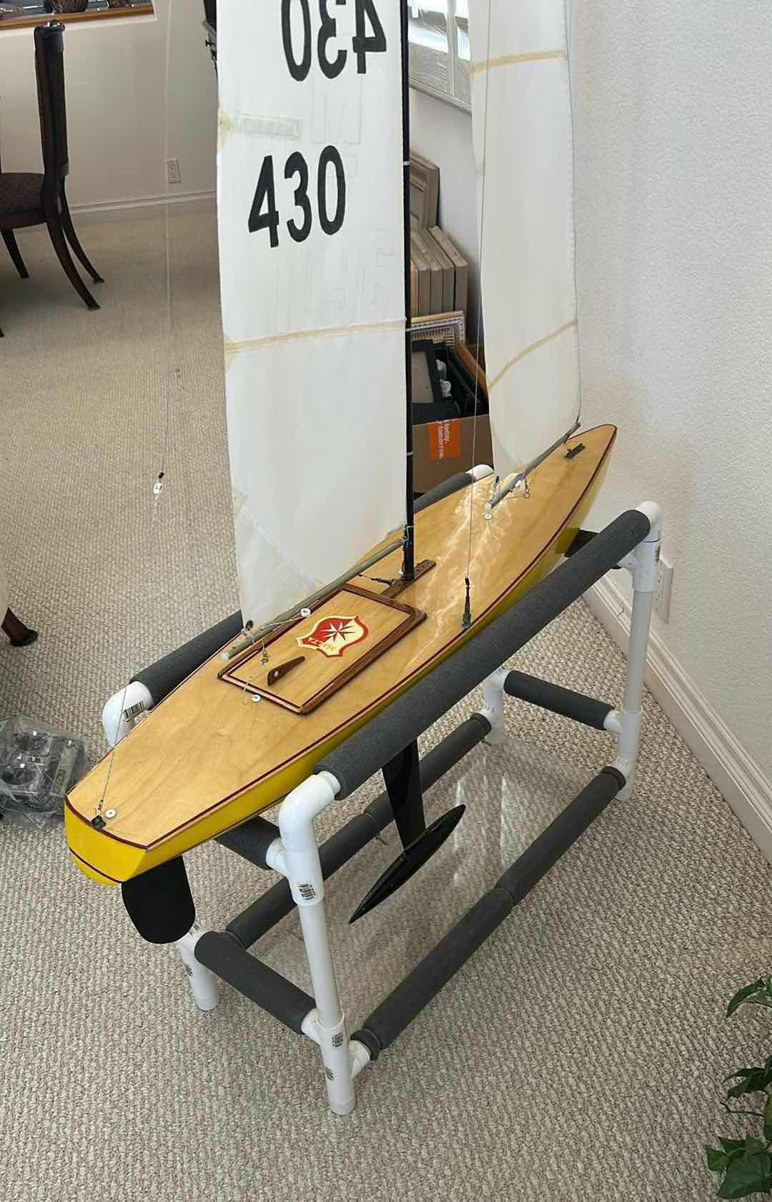 Photo 1 of AZETONE INTERNATIONAL ONE METER (IOM) RADIO CONTROLLED SAILBOAT W DISTINCTIVE YELLOW HULL & RADIO