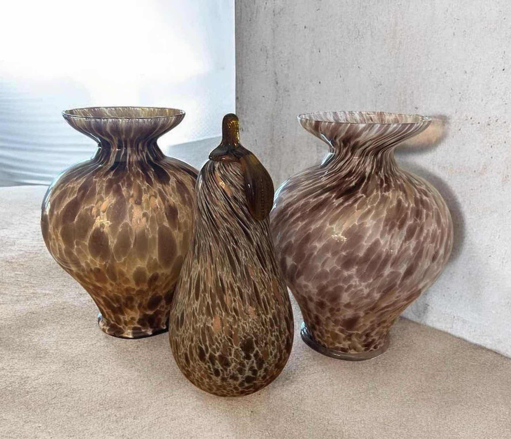Photo 1 of 3- DECORATIVE ART GLASS PCS RESEMBLE ITALIAN STYLE BLOWN GLASS IN BROWN 14"