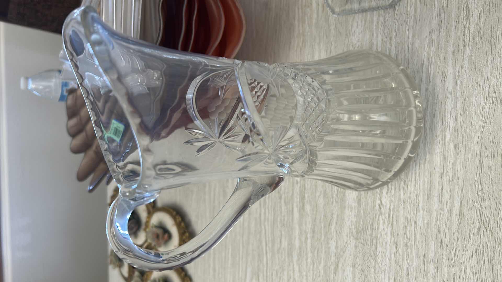 Photo 1 of 4- GLASS CANDY DISH WATER PITCHER VASE