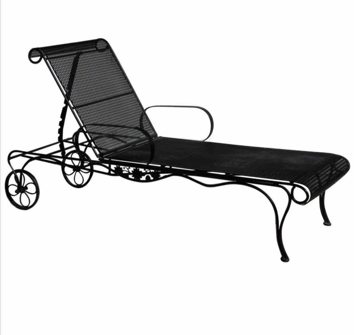 Photo 1 of WOODARD TUCSON ADJUSTABLE CHAISE LOUNGE W BLACK WROUGHT IRON & MESH SEAT $1300