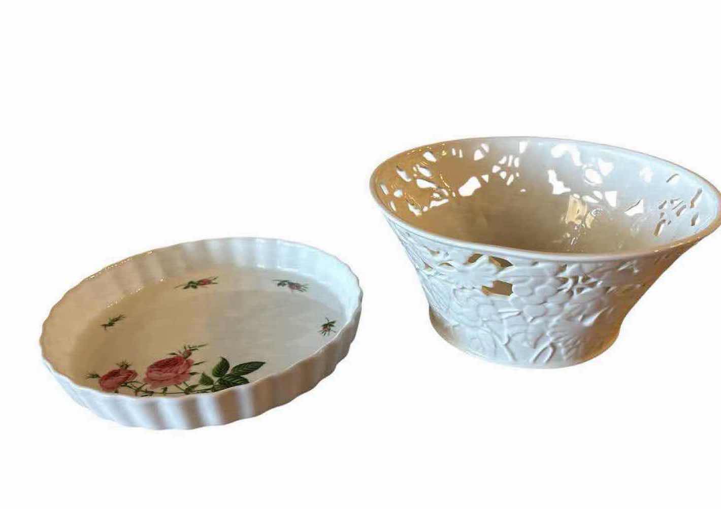 Photo 1 of 2- DECORATIVE BOWL AND ROSE DISH