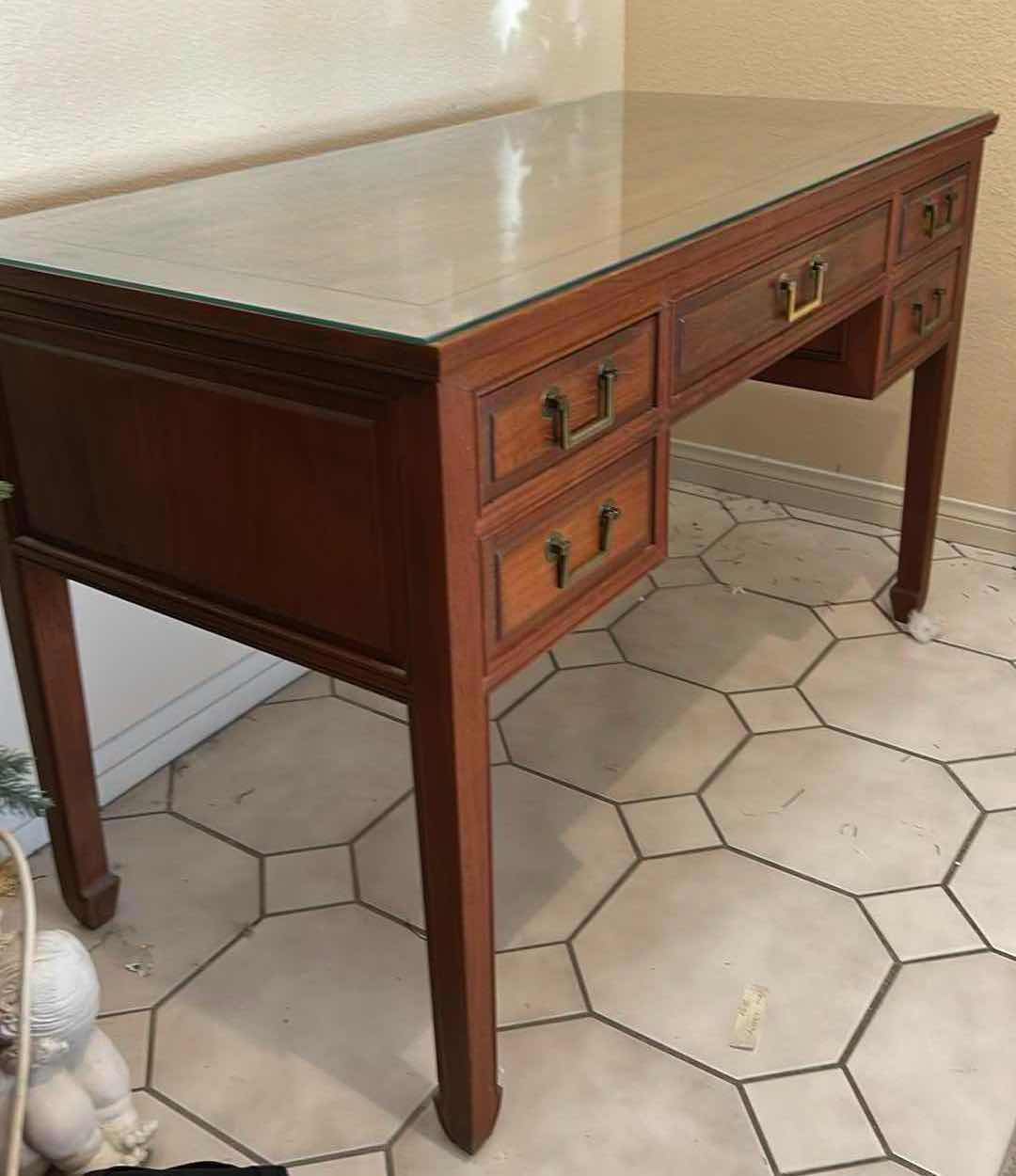 Photo 1 of ROSEWOOD ASIAN MODERN MING-STYLE HARDWOOD FIVE-DRAWER WRITING DESK.
4’ x 22.75” x H30” $4000