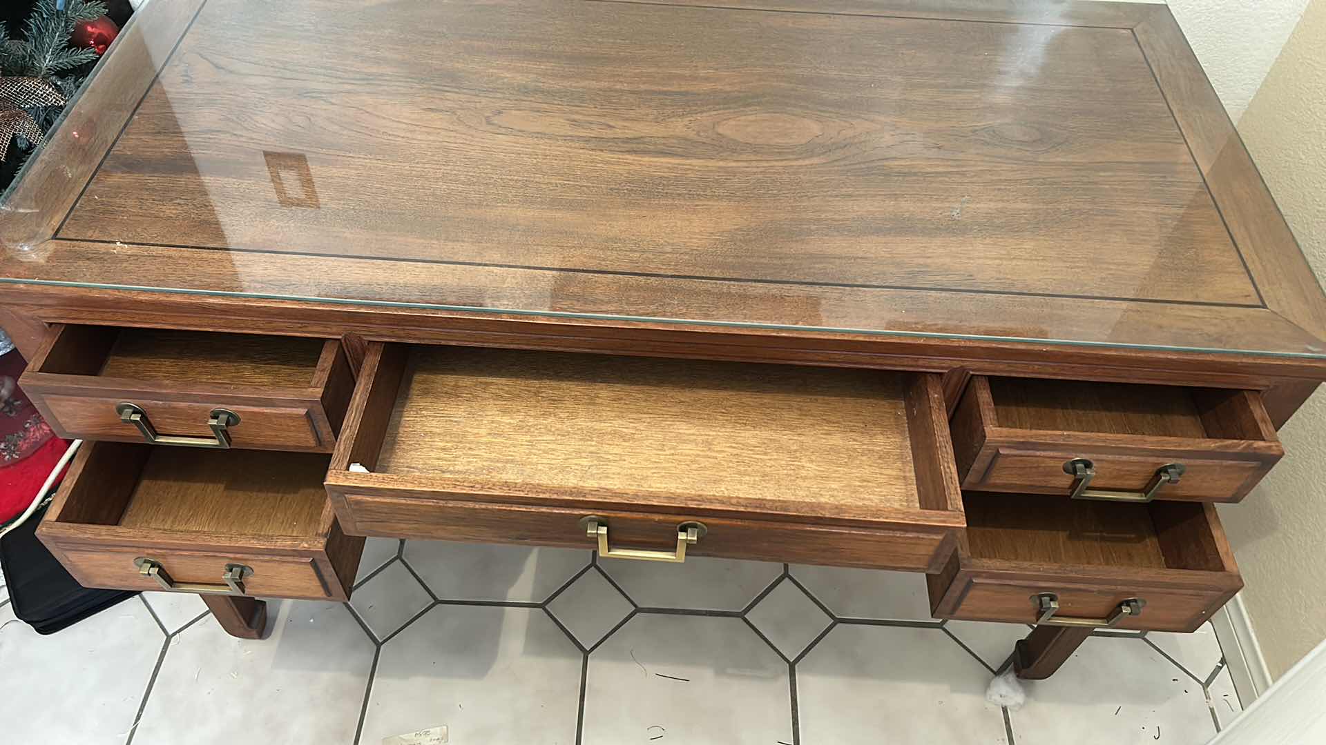 Photo 1 of ROSEWOOD ASIAN MODERN MING-STYLE HARDWOOD FIVE-DRAWER WRITING DESK.
4’ x 22.75” x H30” $4000