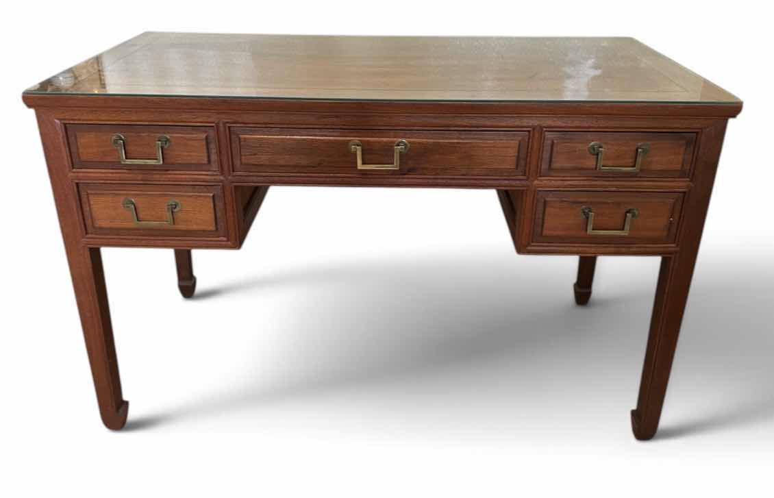 Photo 1 of ROSEWOOD ASIAN MODERN MING-STYLE HARDWOOD FIVE-DRAWER WRITING DESK.
4’ x 22.75” x H30” $4000