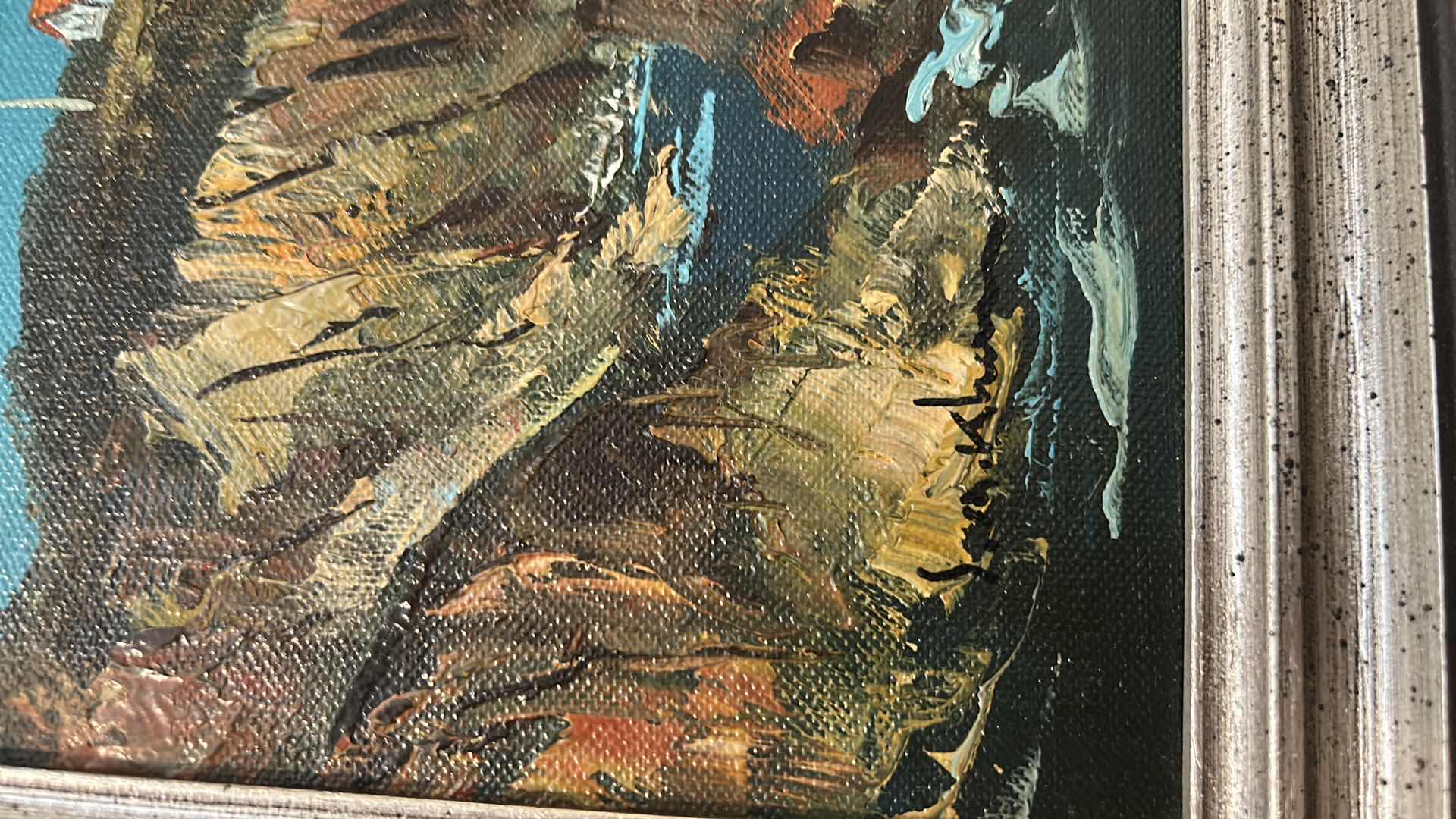 Photo 1 of 2 - WOOD FRAMED OIL PAINTINGS ON CANVAS SEASCAPE ARTWORK 12 ” x 10 ”