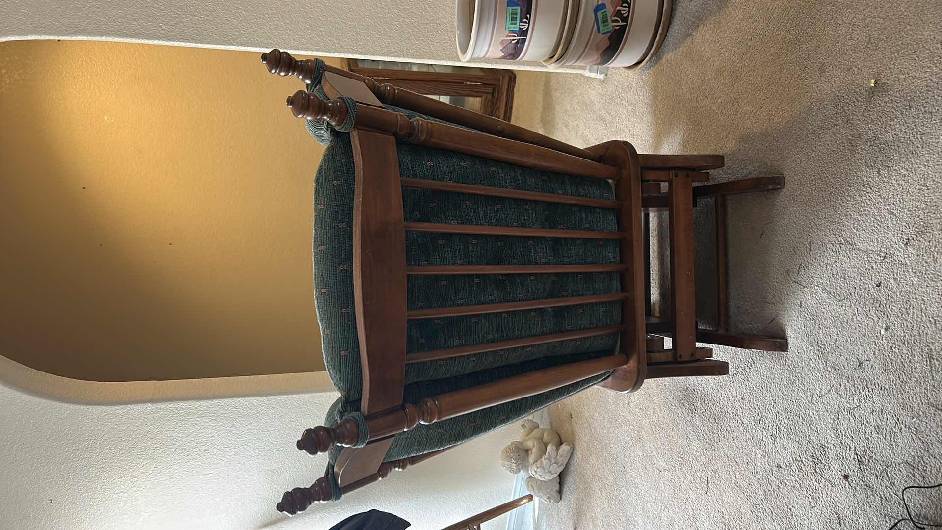 Photo 1 of VINTAGE COLONIAL-STYLE SOLID OAK GLIDER ROCKING CHAIR
