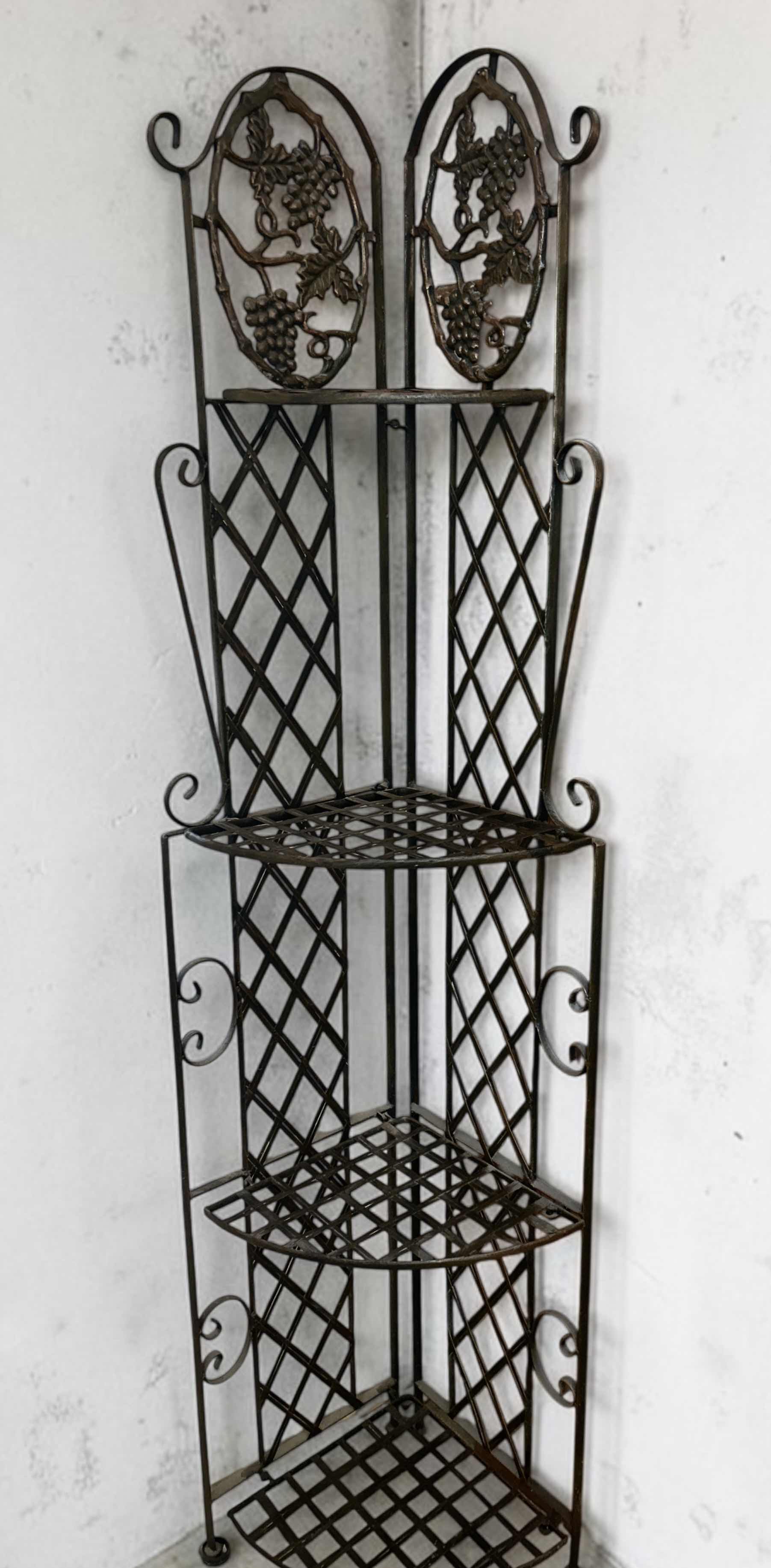 Photo 1 of VINTAGE MULTI TIER METAL FOLDING CORNER SHELF 69”
