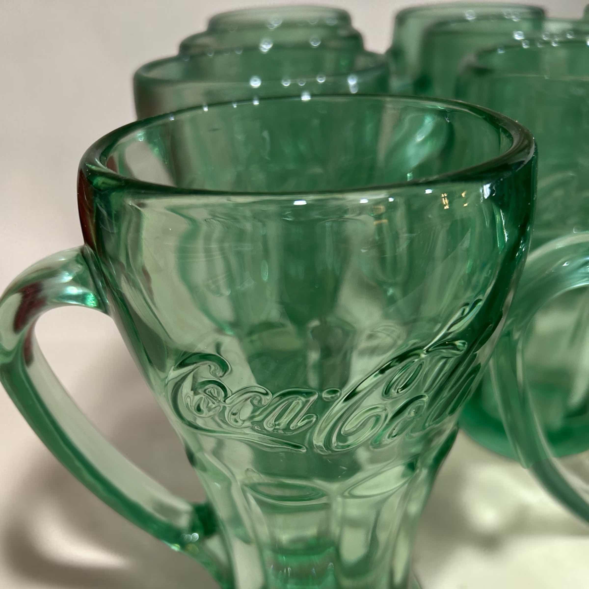 Photo 1 of 7- VINTAGE LIBBEY COCA COLA HEAVY GLASS MUG W EMBOSSED SCRIPT LOGO FLUTED