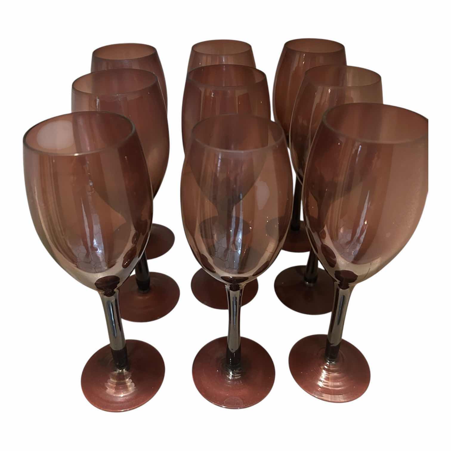 Photo 1 of 9- VINTAGE PURPLE AMETHYST WINE GLASSES