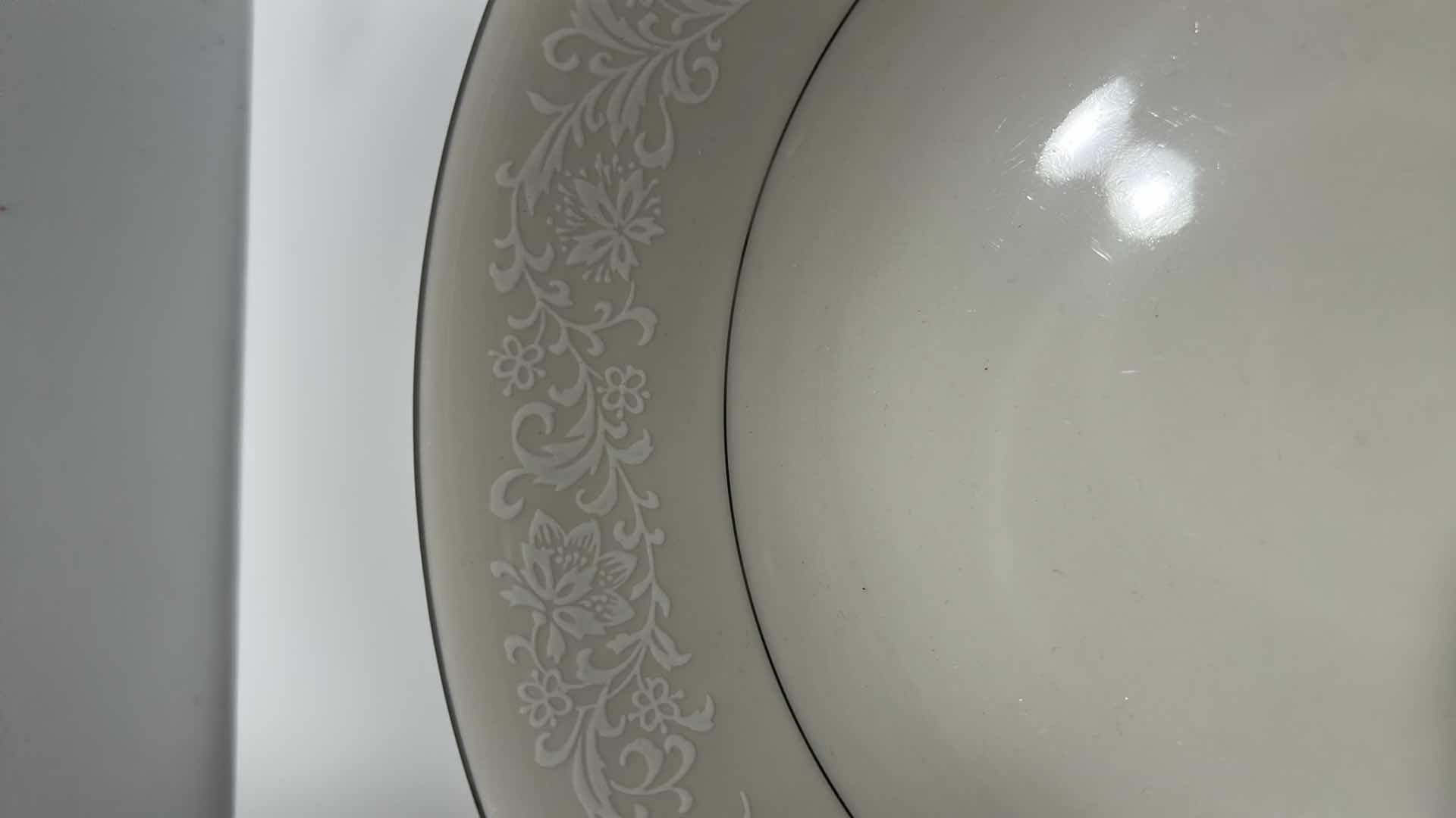 Photo 1 of 10- IVORY FANTASY FINE CHINA BOWL W EMBOSSED FLORAL PATTERN