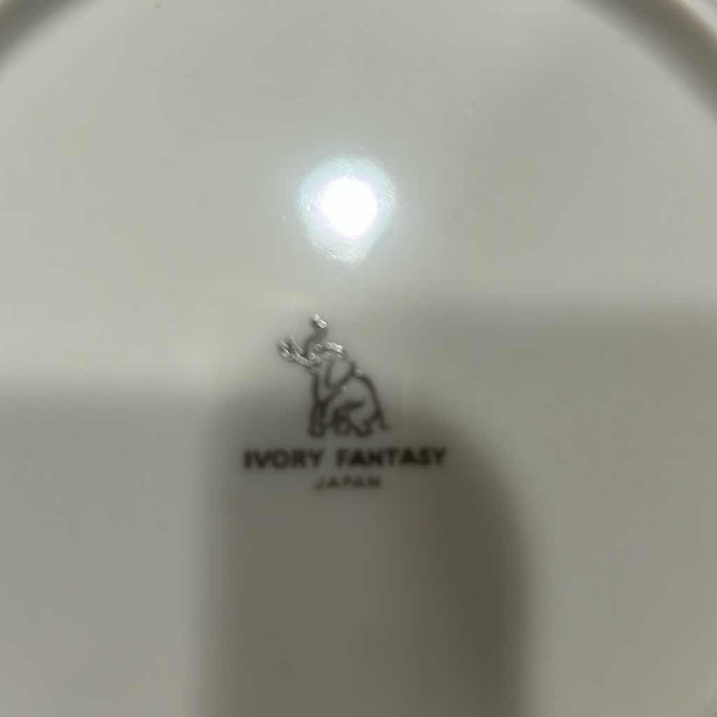 Photo 1 of 8- IVORY FANTASY FINE CHINA DESSERT PLATE W EMBOSSED FLORAL PATTERN