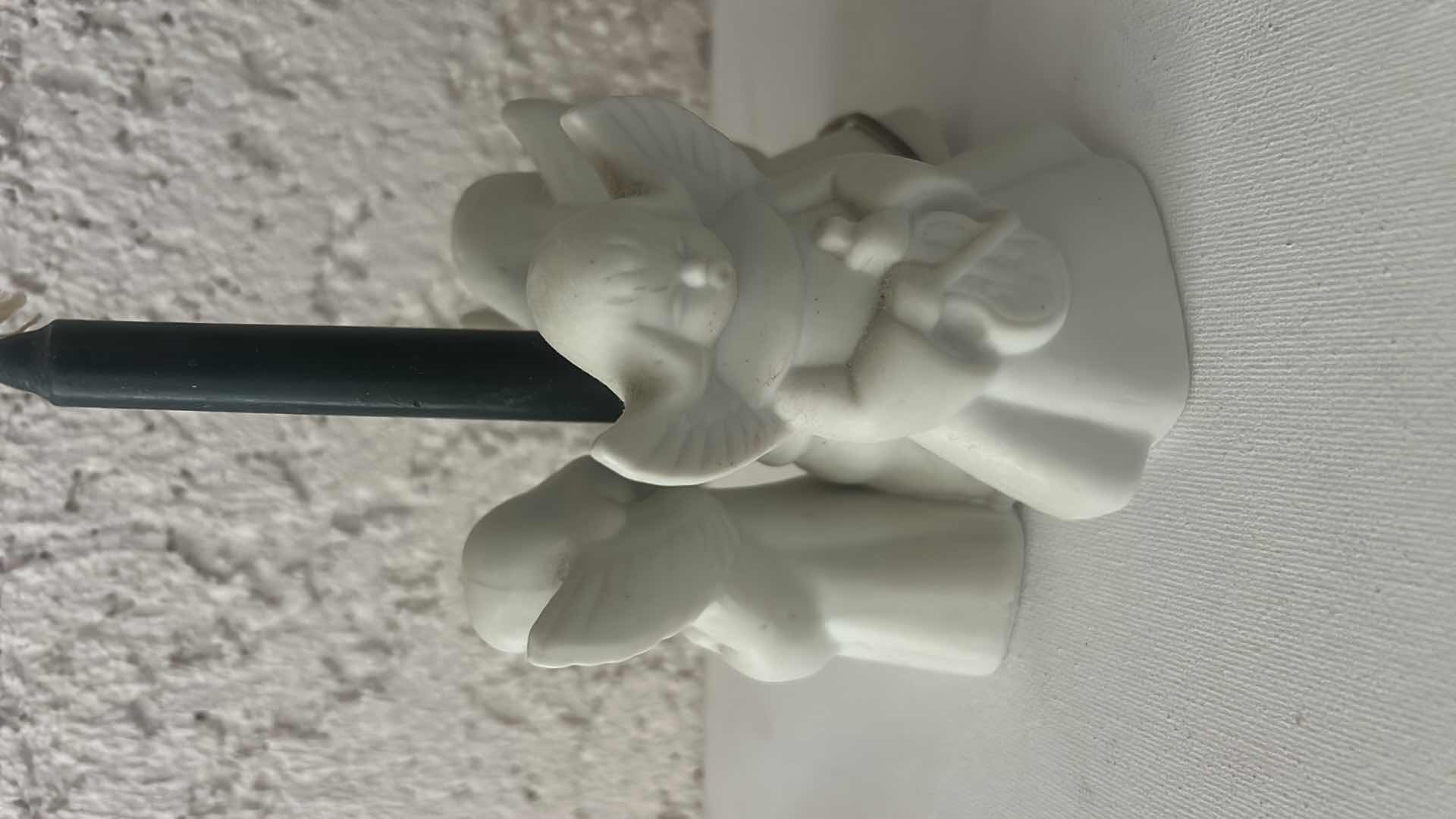 Photo 1 of 2 CERAMIC ANGEL CANDLE HOLDERS H4”