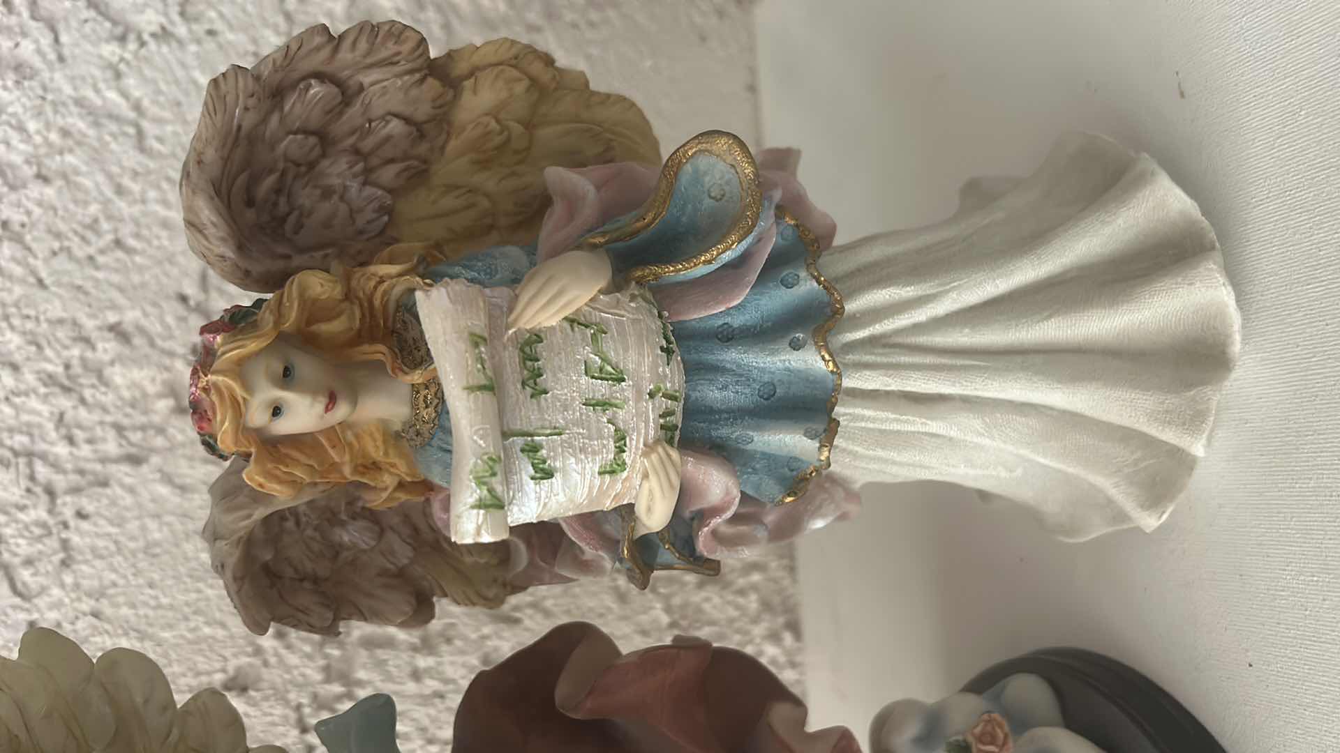 Photo 1 of 2 RESIN ANGEL FIGURINES, TALLEST H13”