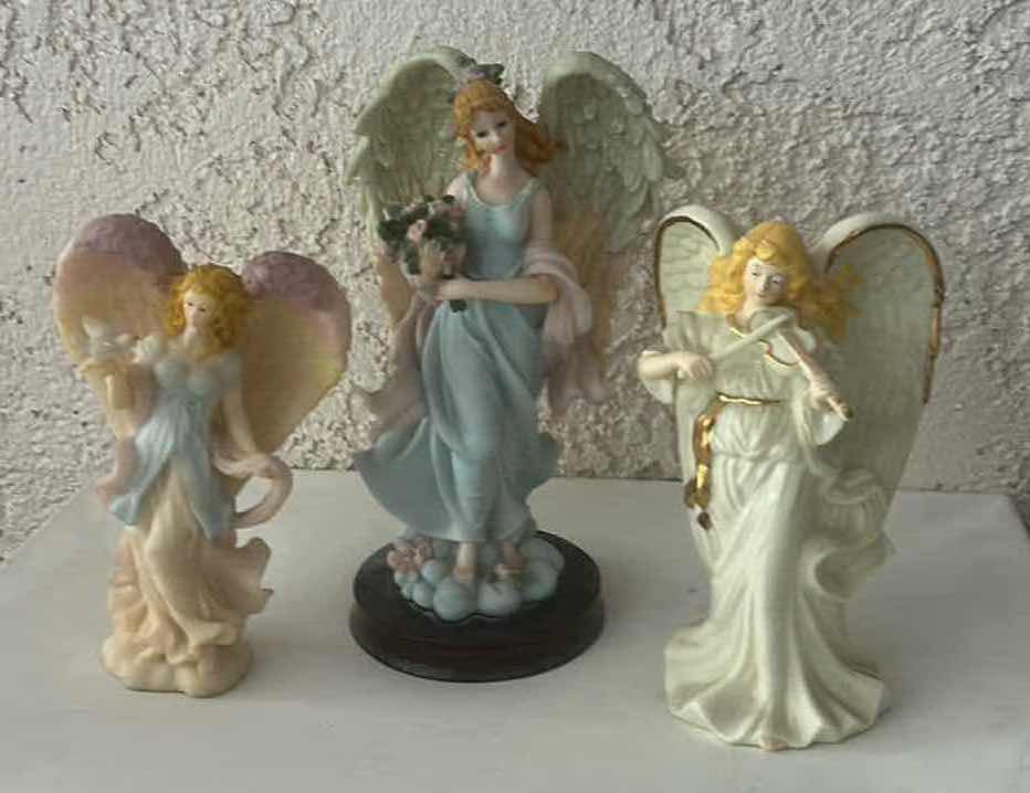 Photo 1 of 3 RESIN ANGEL FIGURINES, H11”