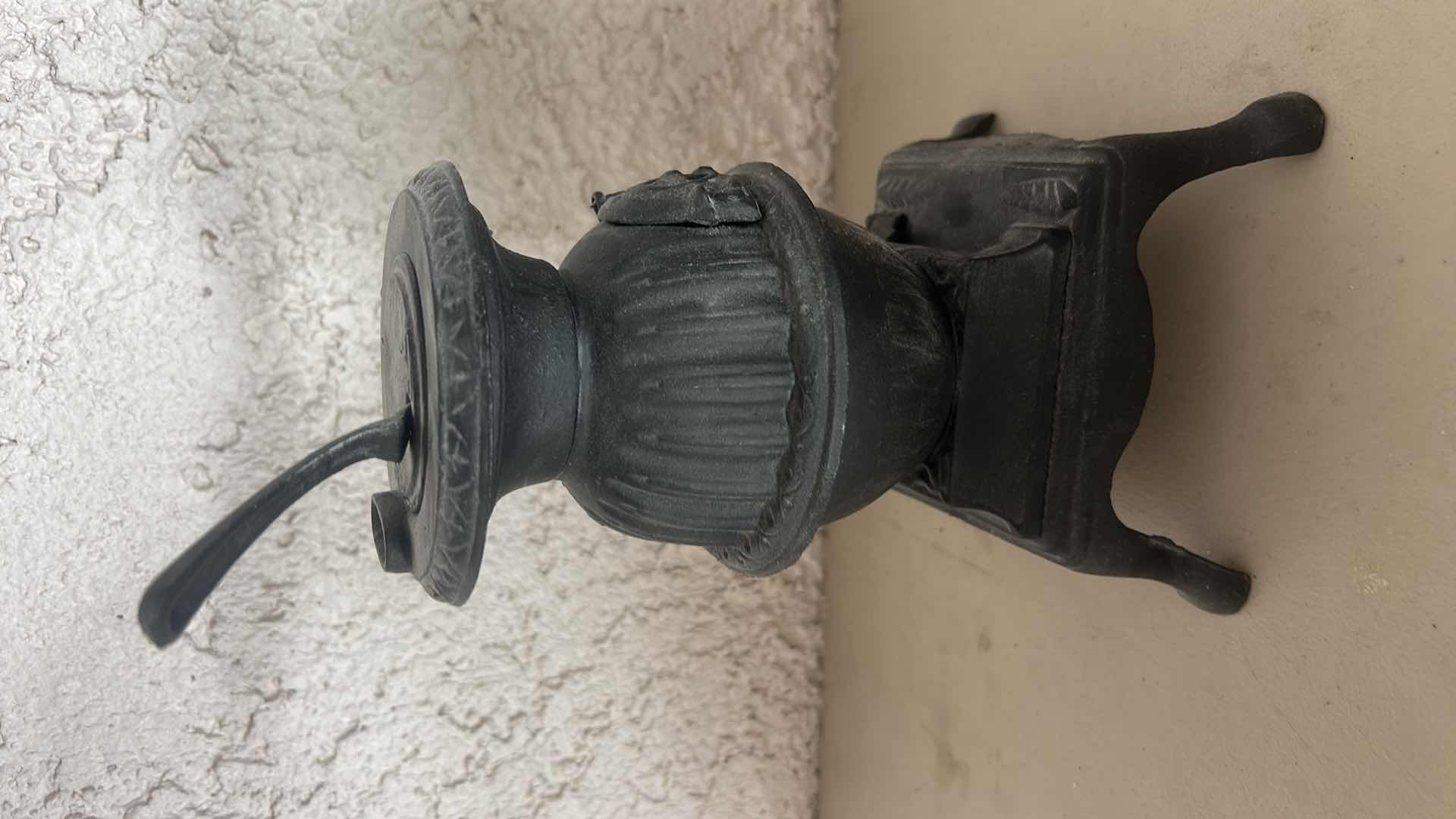 View 2 of VINTAGE MINIATURE POTBELLY CAST-IRON STOVE. H9.5"