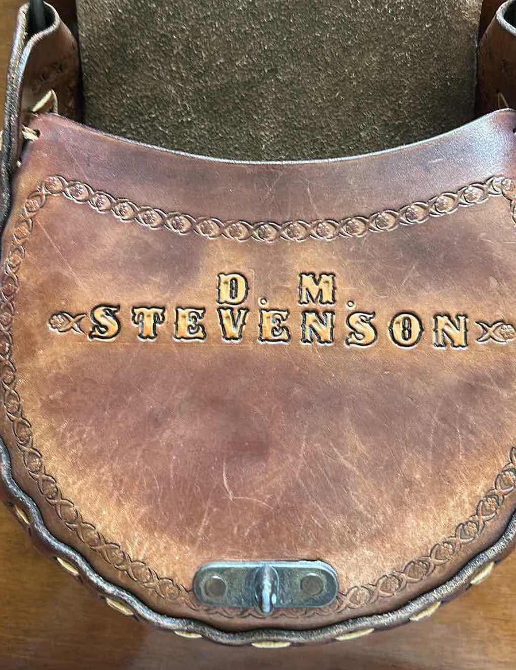 Photo 1 of VINTAGE HAND TOOLED SADDLE BAG W PINECONE MOTIF