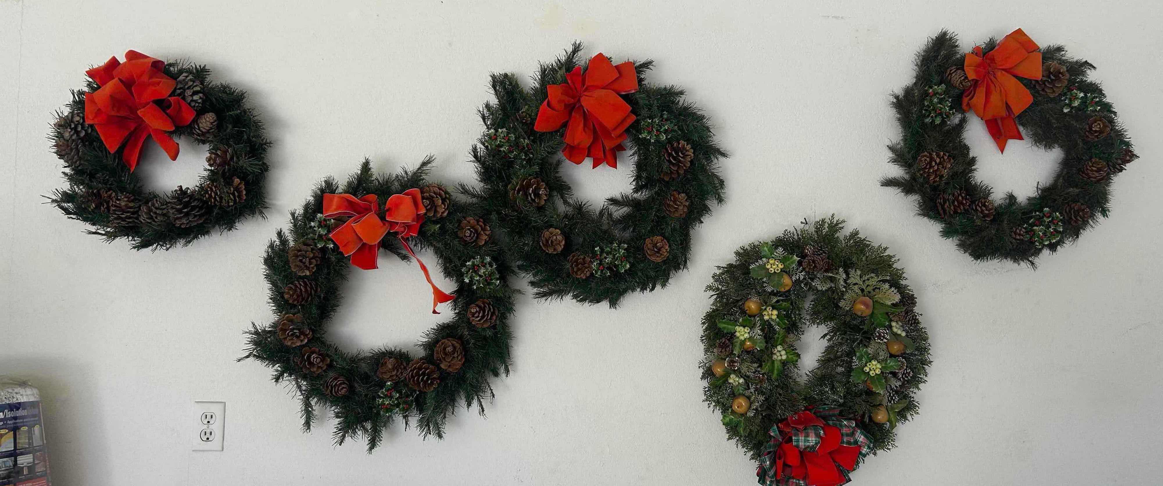 Photo 1 of 5-DECORATIVE CHRISTMAS WREATHS